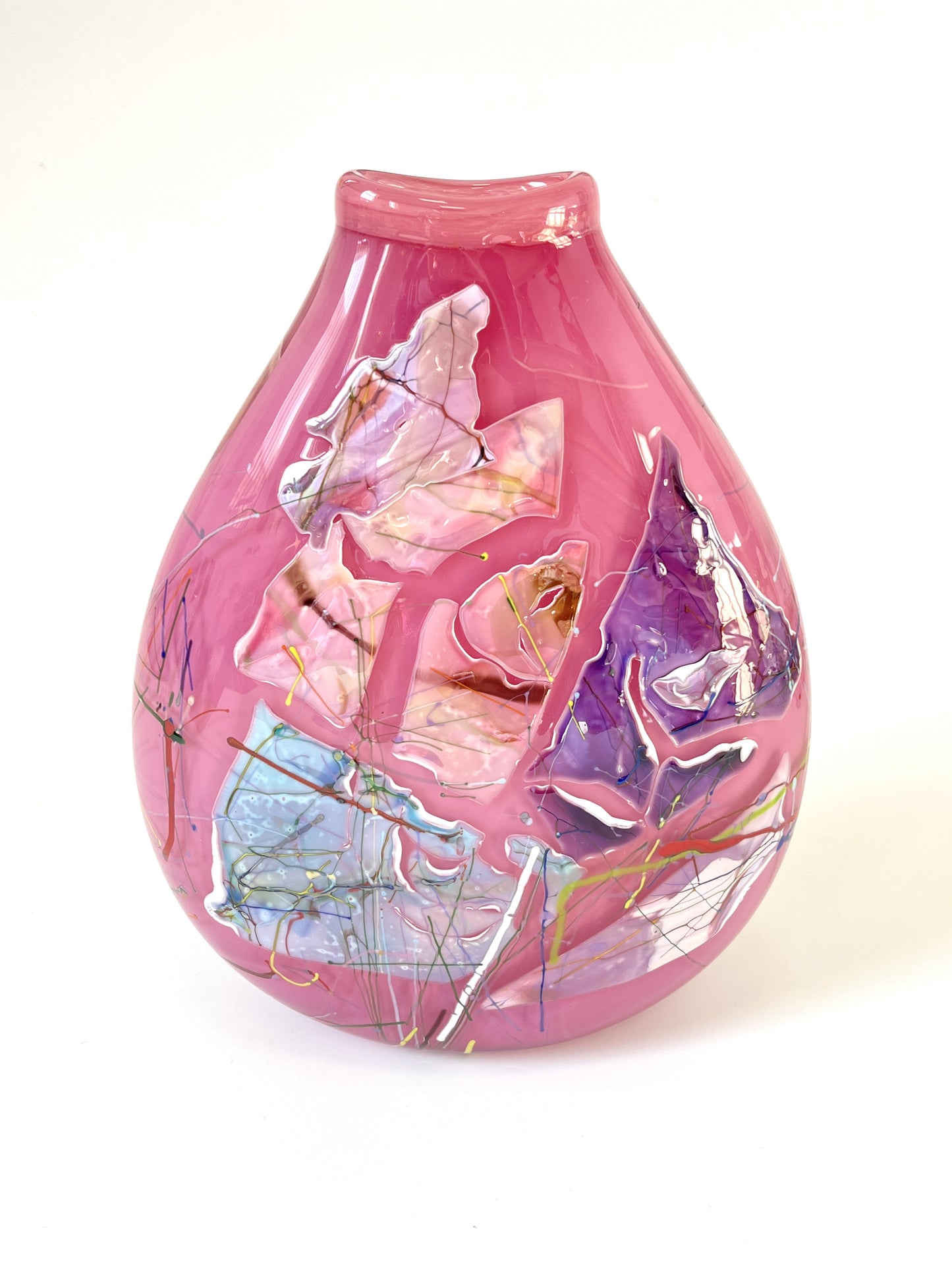Pink Shard Statement Vase by Grinter Glass