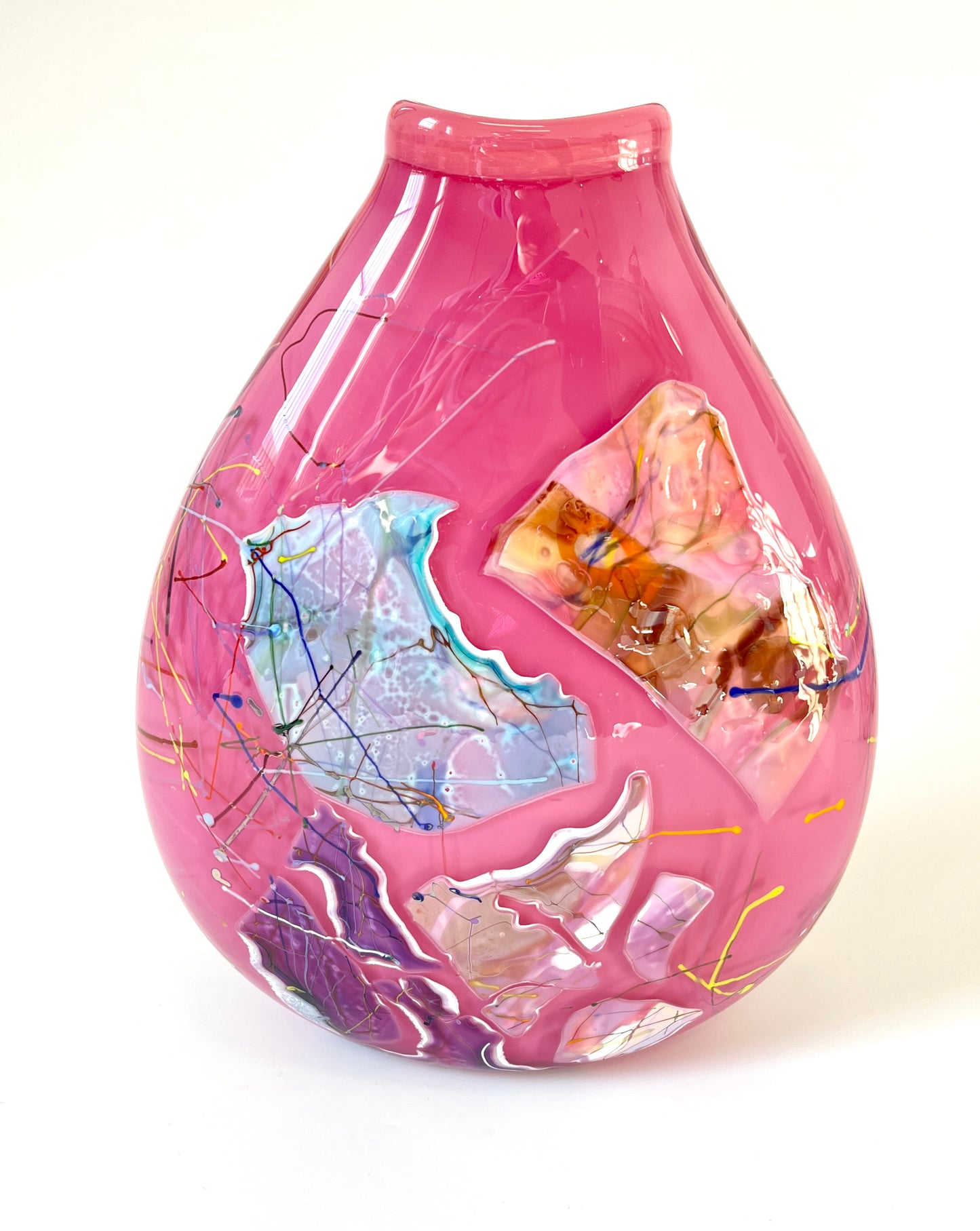 Pink Shard Statement Vase by Grinter Glass
