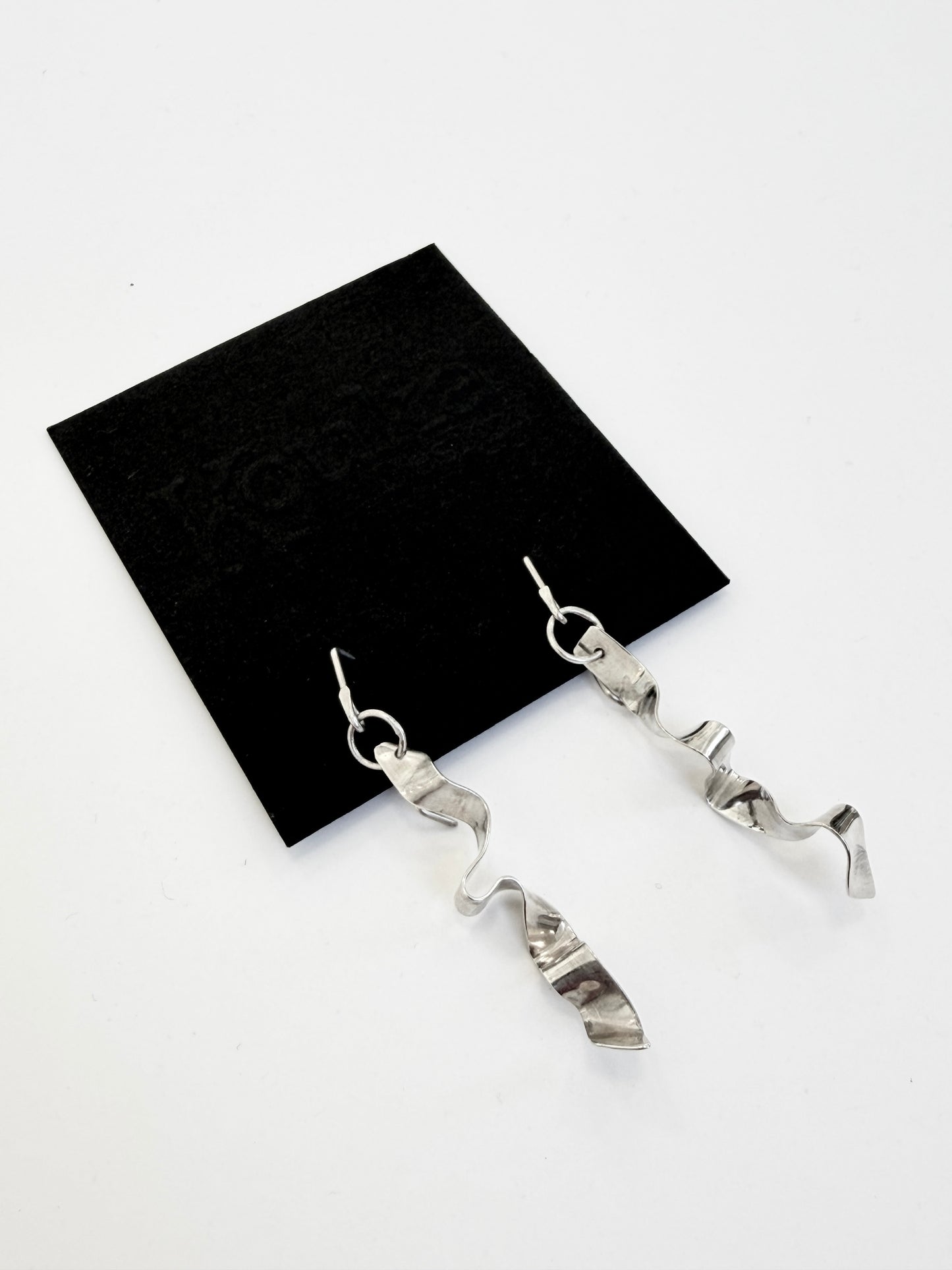 Silver Ribbon Earrings - inc exclusive