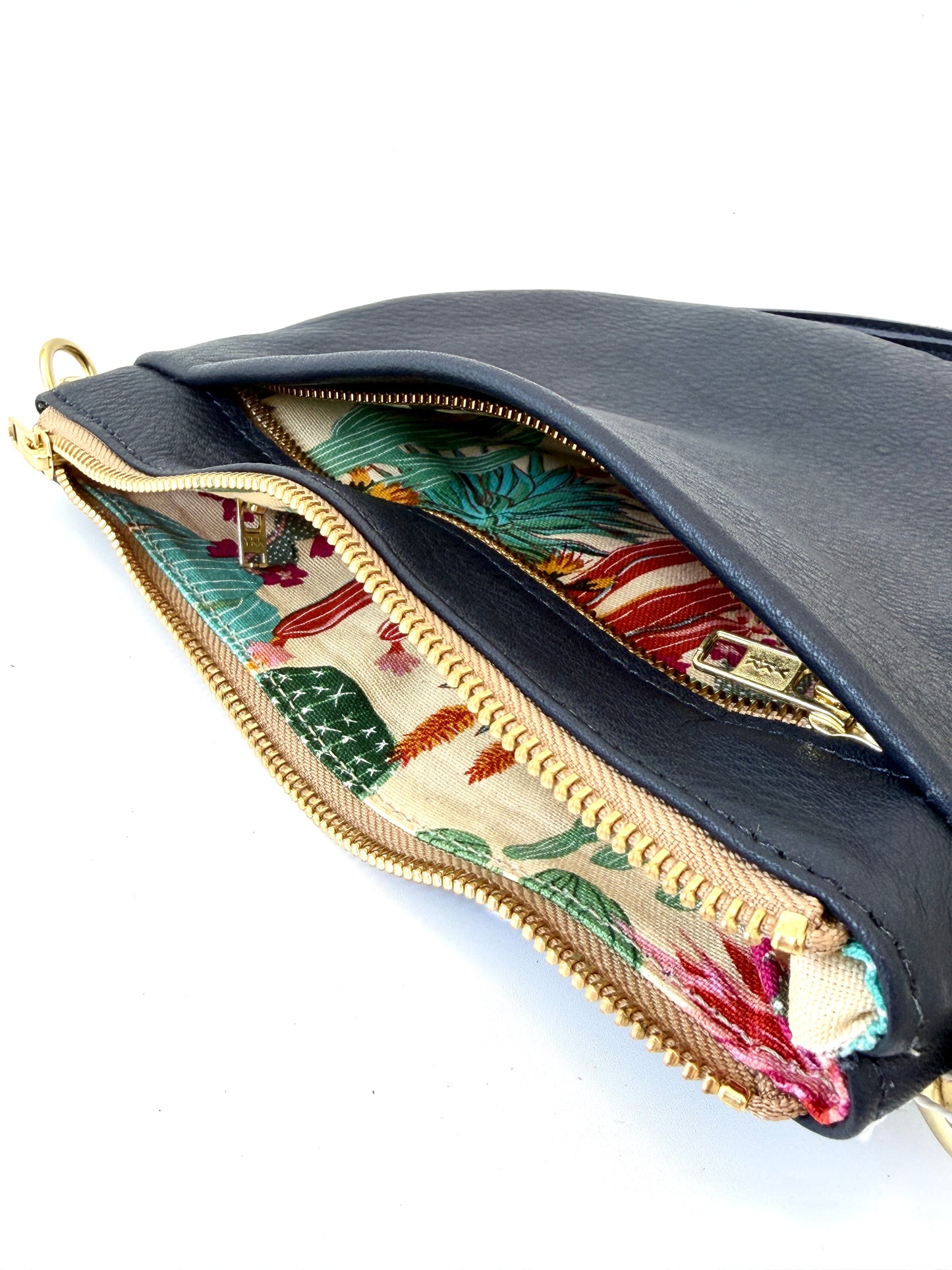 Party Pouch Handbag - Navy Leather