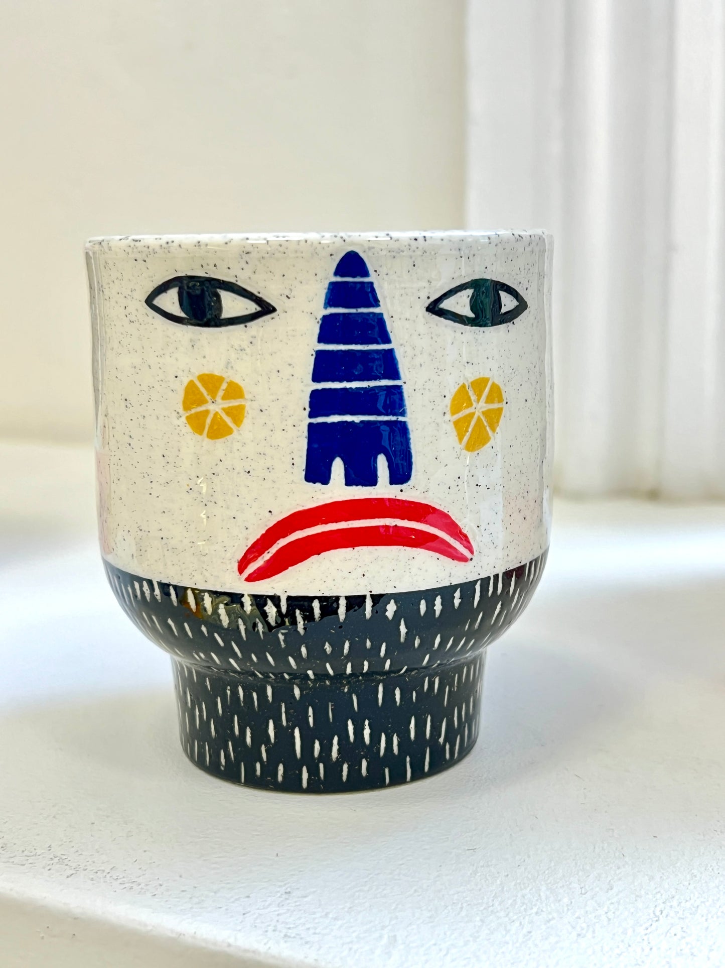 Ceramic Goblet by Studio Soph - Happy / Sad Face