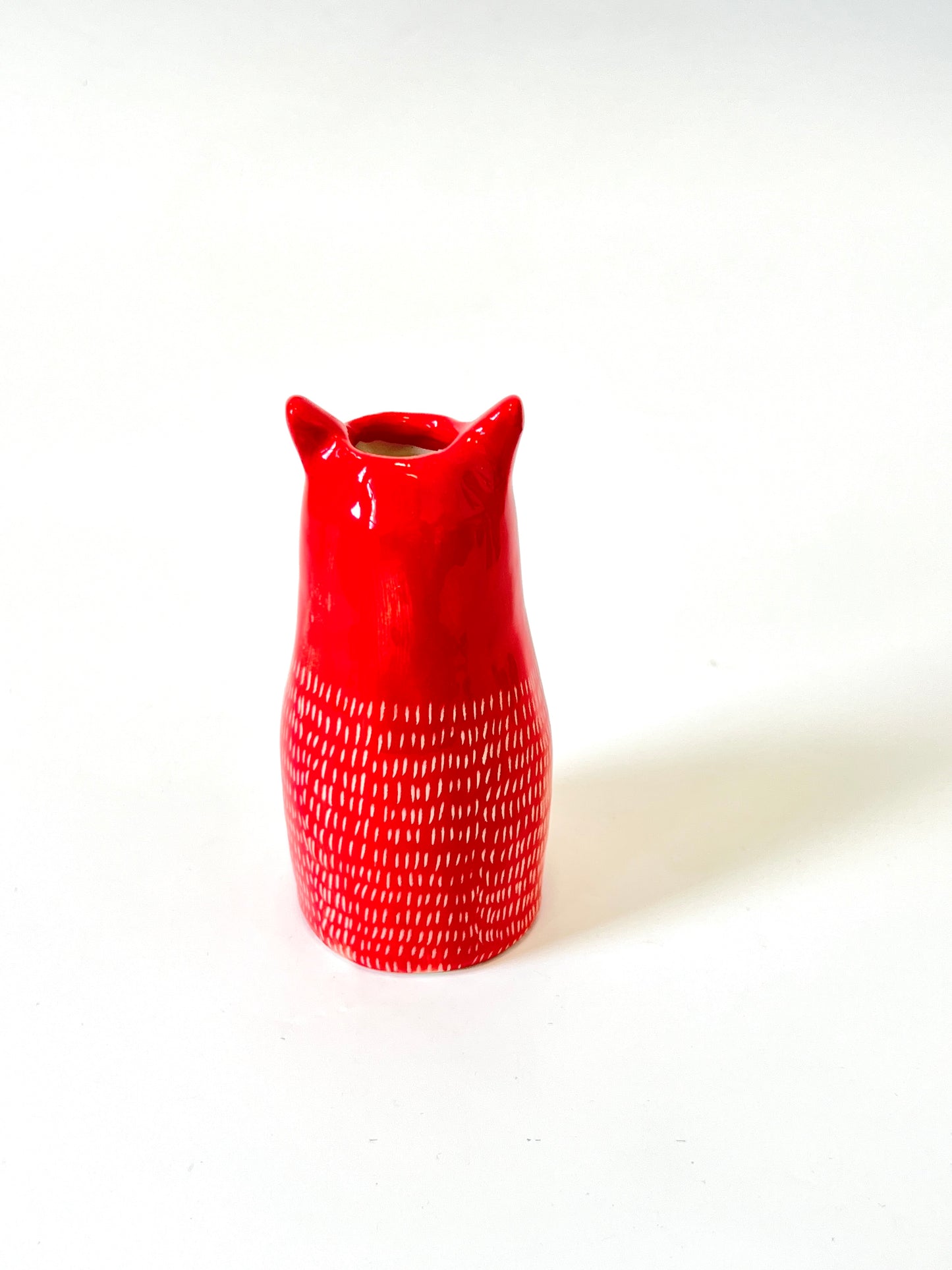 Miniature Ceramic Cat Vase by Studio Soph - red
