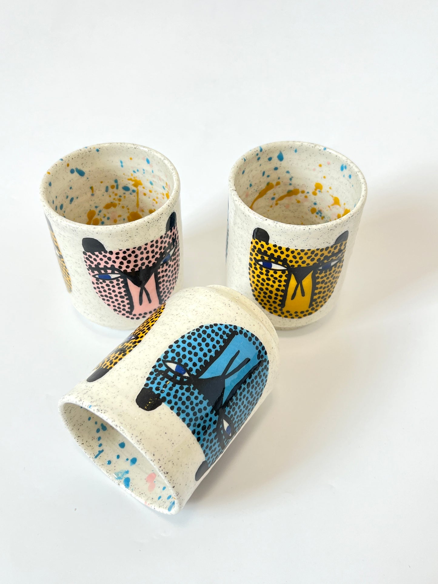 Ceramic Cup by Studio Soph - "Cheetah Heads"