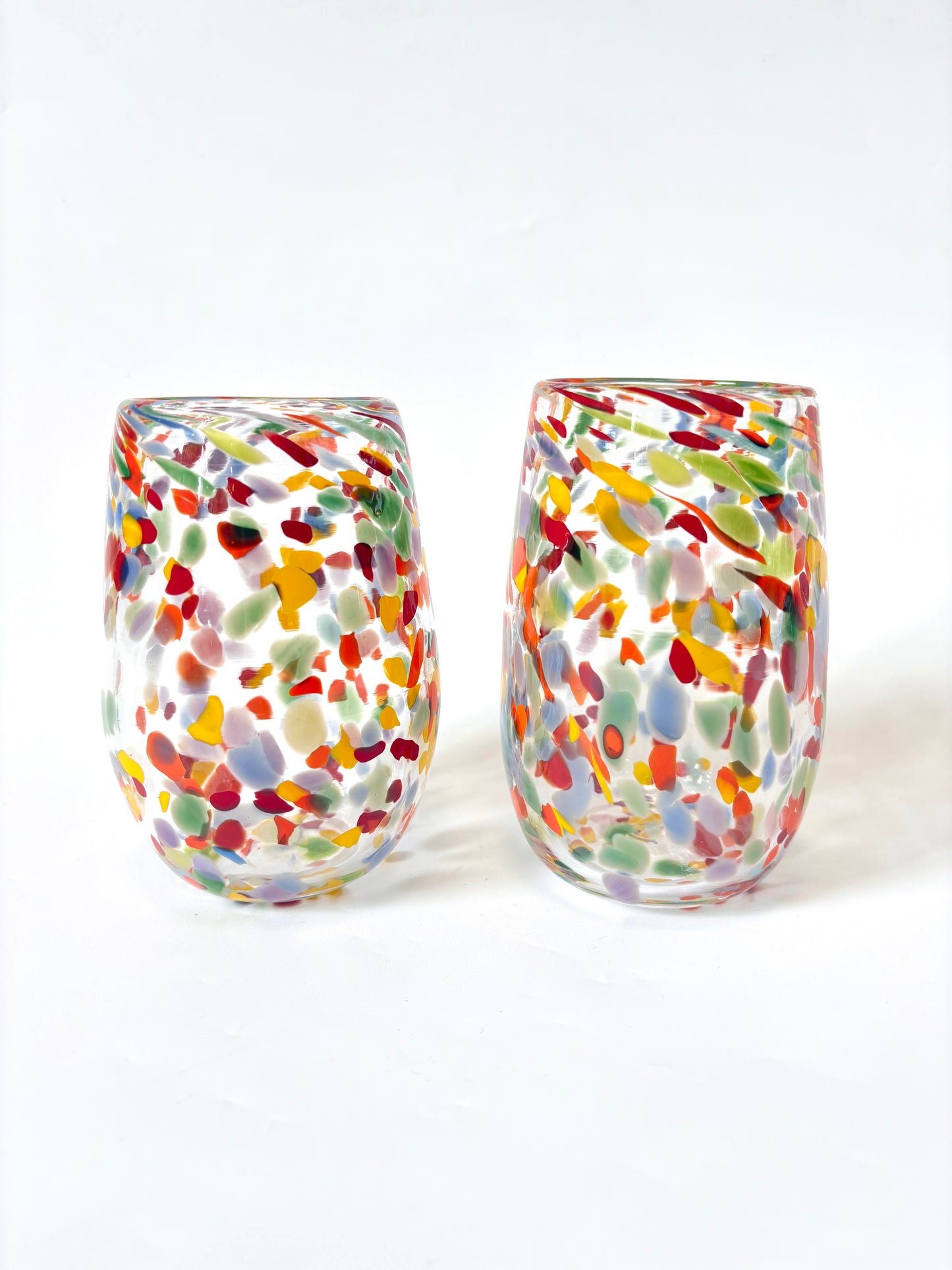 Handblown Glass Tumbler - Rainbow Speckle