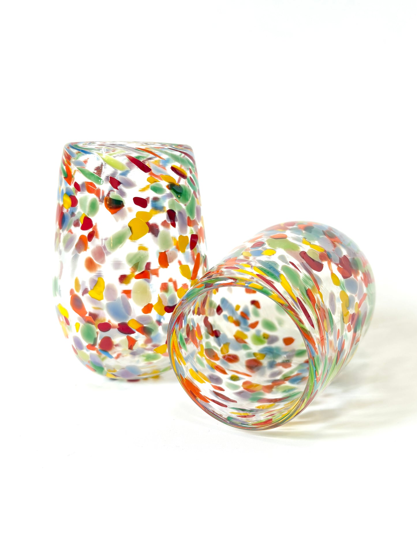 Handblown Glass Tumbler - Rainbow Speckle