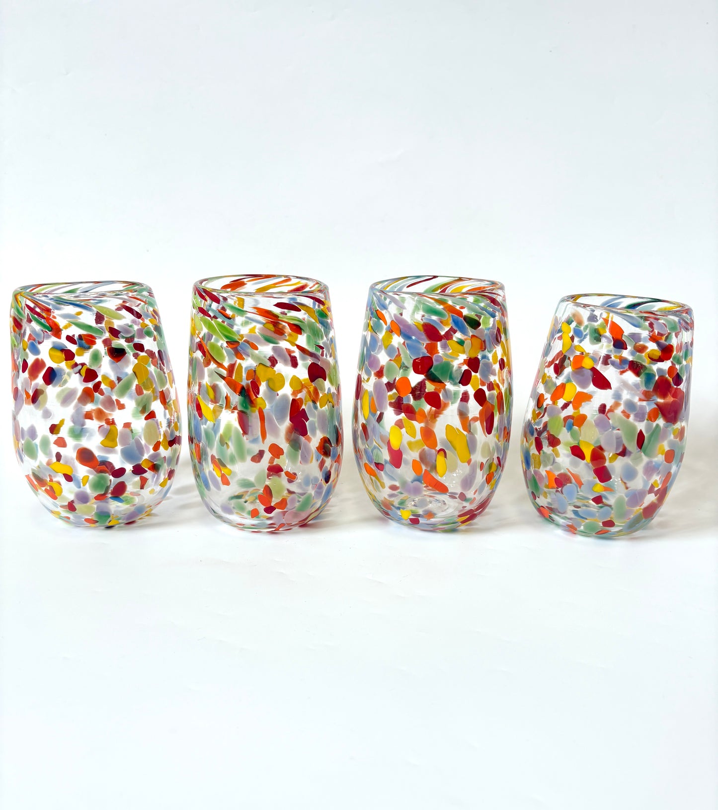Handblown Glass Tumbler - Rainbow Speckle