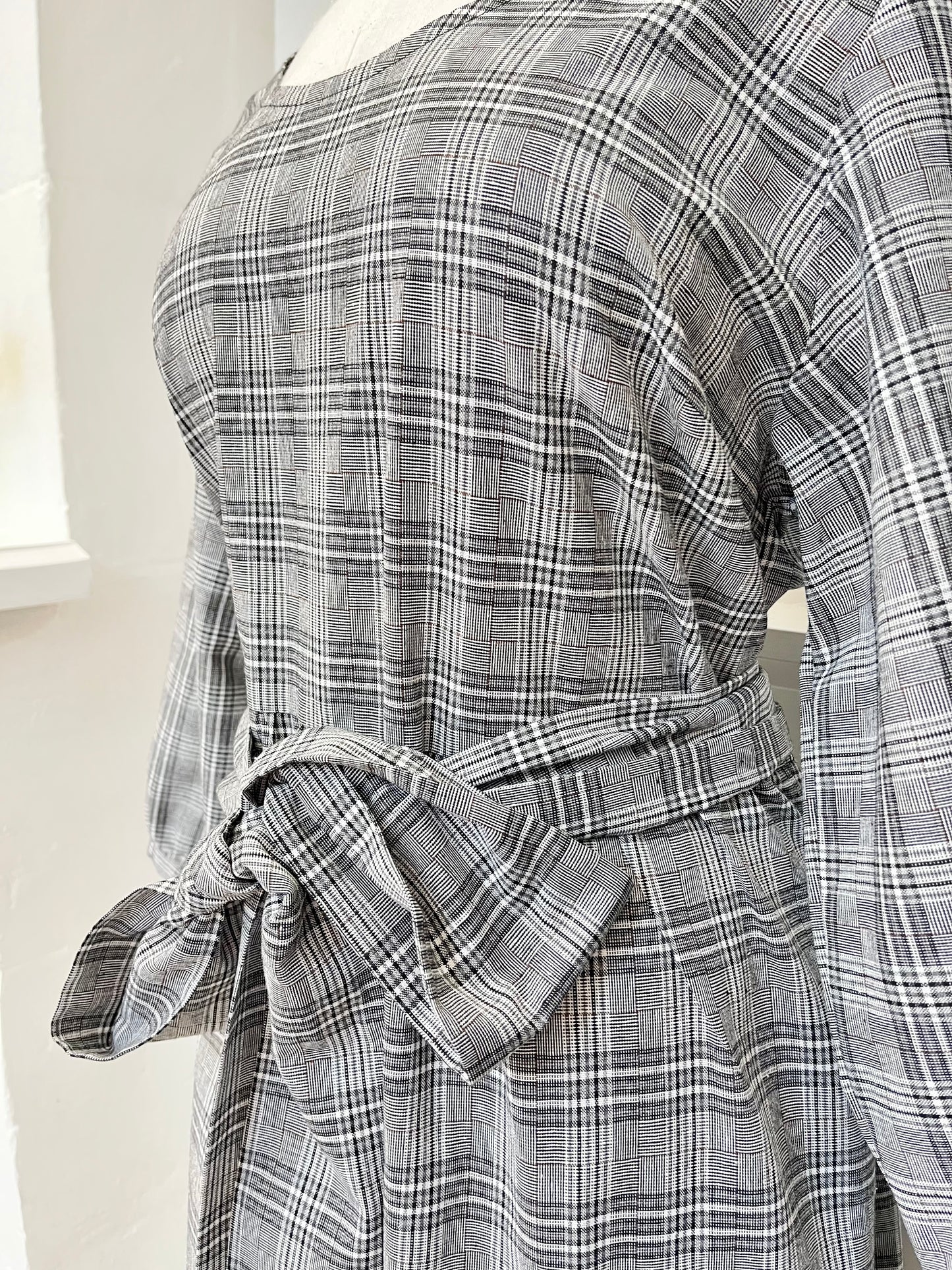 Long Sleeve Mollie Dress - Black Check
