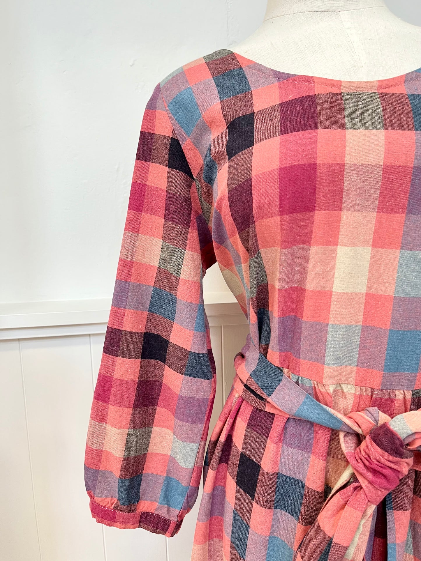 Long Sleeve Mollie Dress - Pink Check