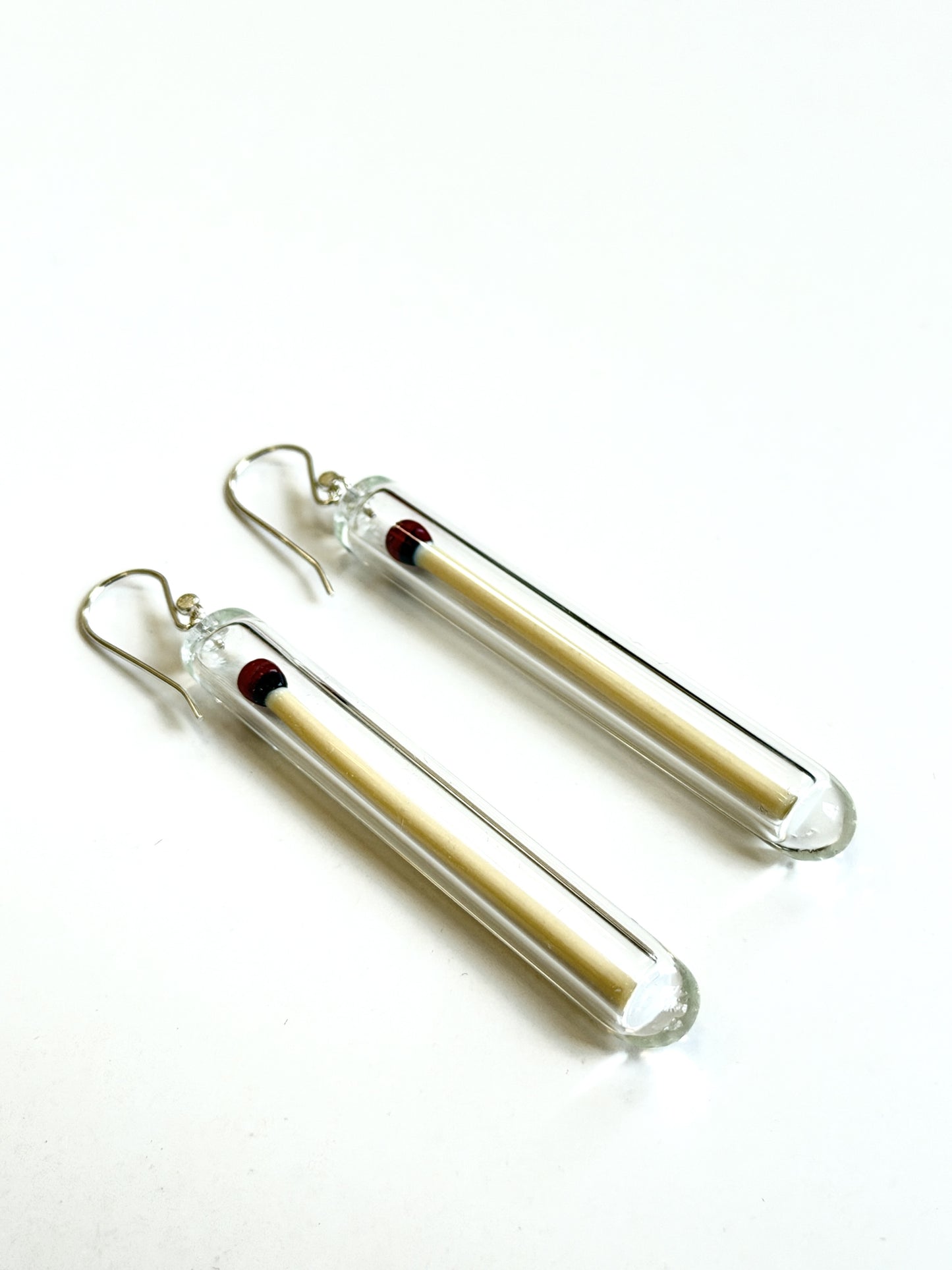 Glass Matchstick Hook Earrings