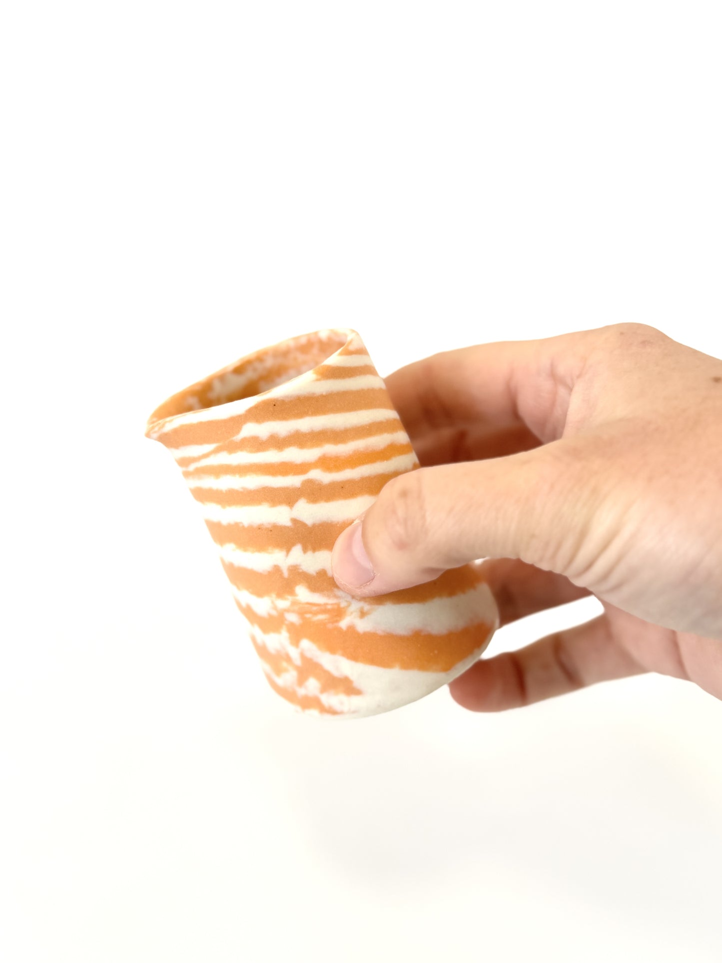 Ceramic Nerikomi Pourer - Small - Orange Stripe