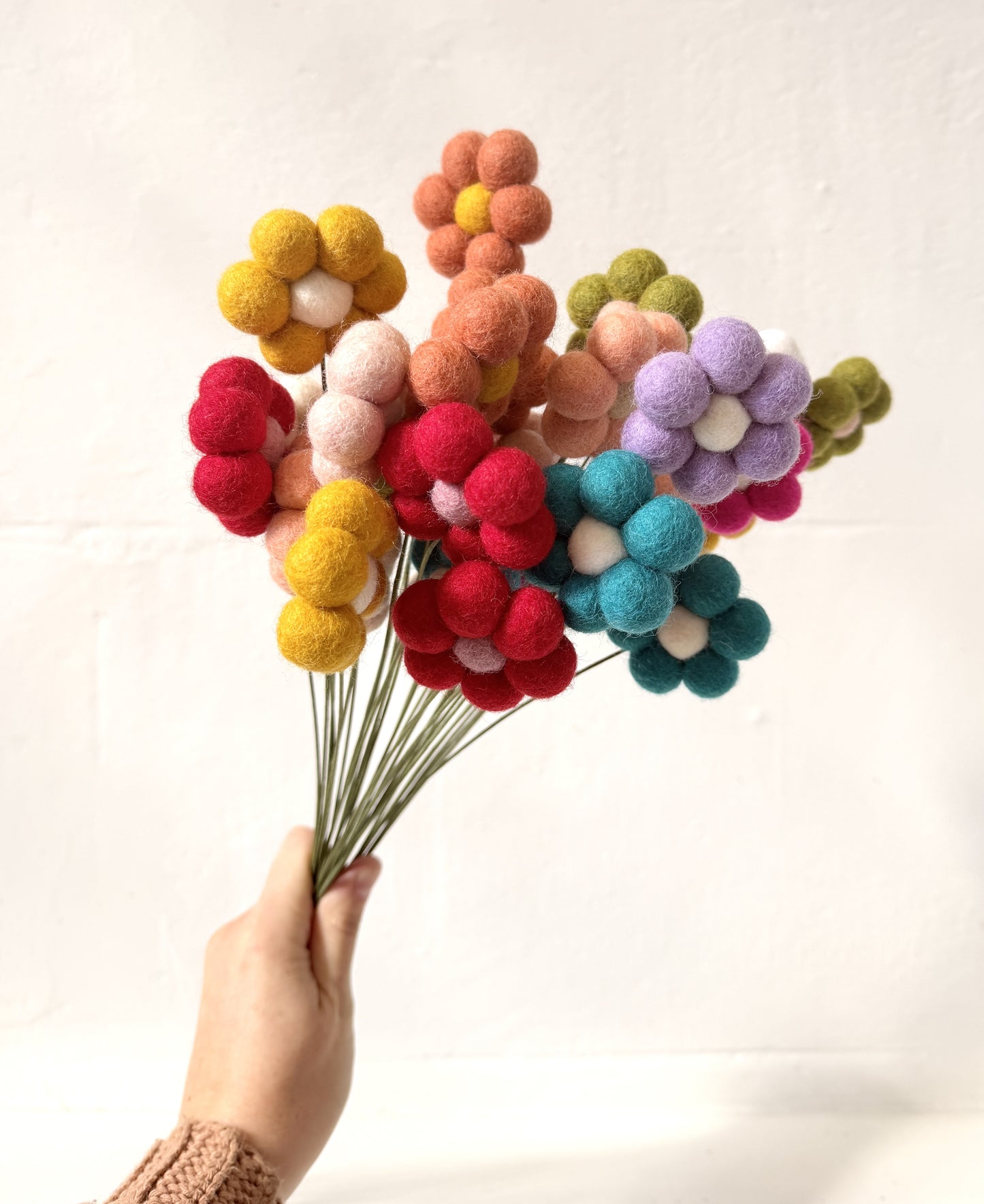 Felted Daisy on a Stick - NZ Felted Wool