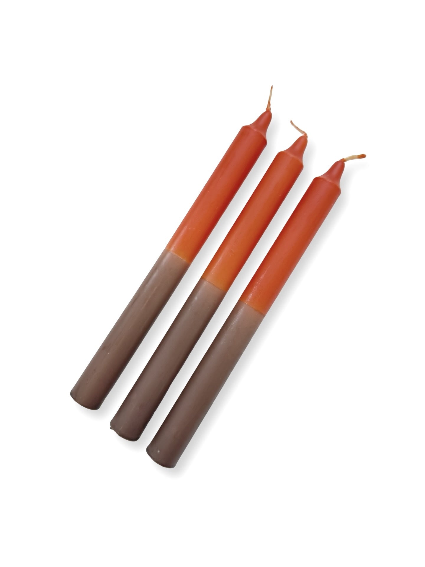 Burnt Orange / Mocha orange and brown Two-Toned Candle - 240mm