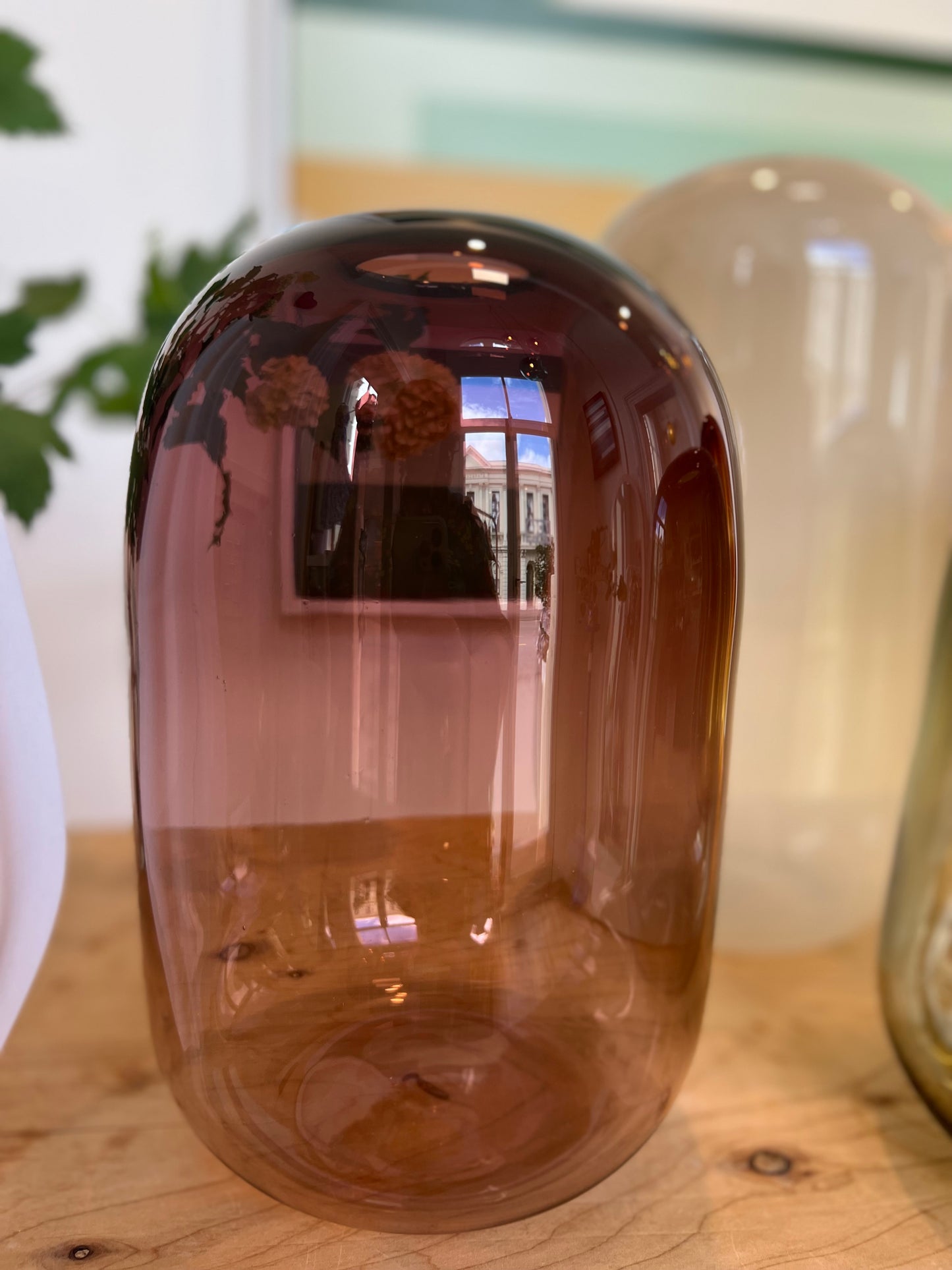 Oversize Handblown Glass Vase - Aubergine