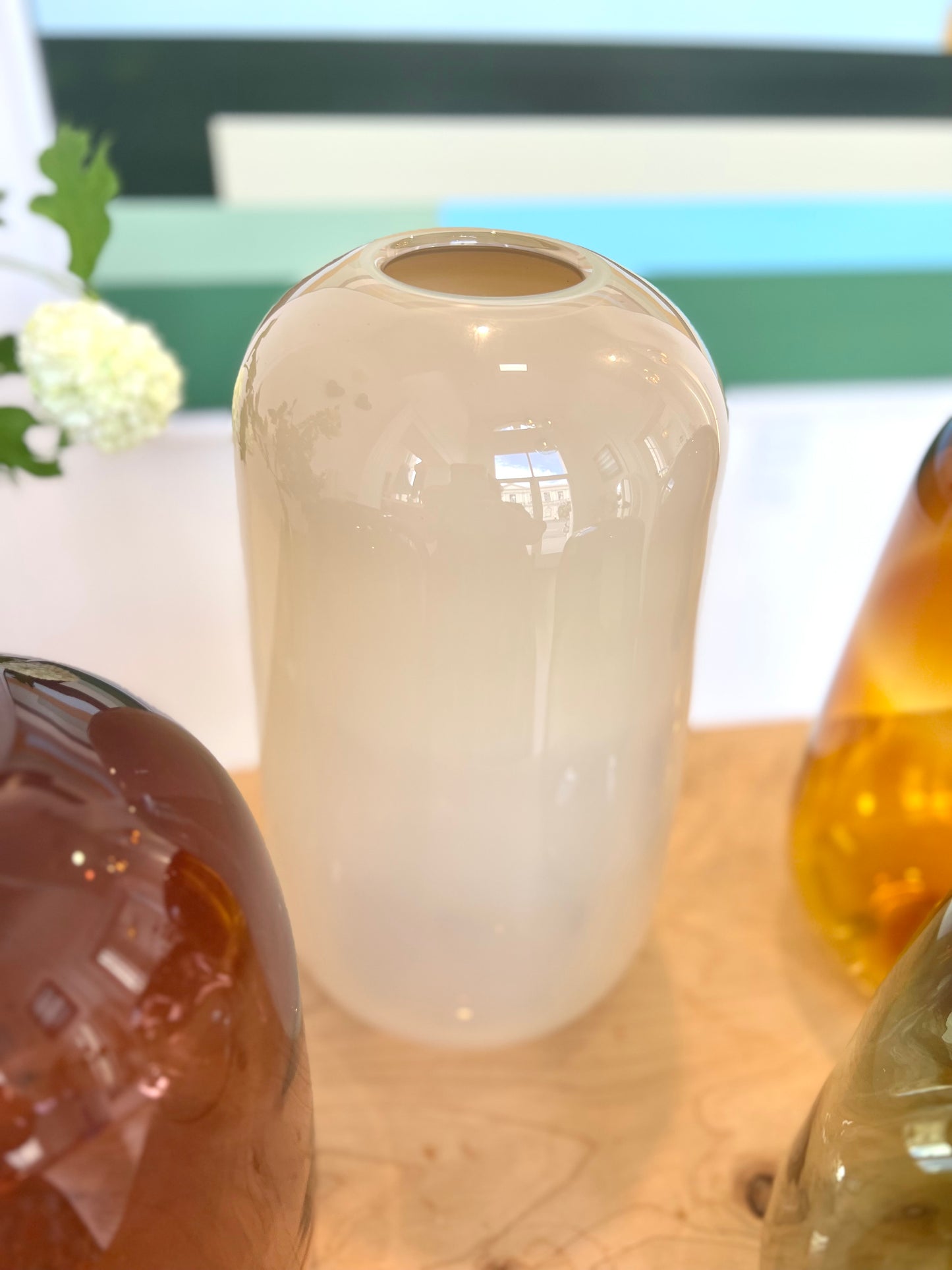 Oversize Handblown Glass Vase - Weimaraner Opal
