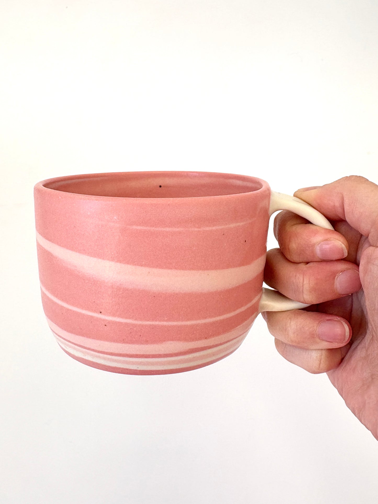 Ceramic Thrown Mug - Short + Wide - Pink