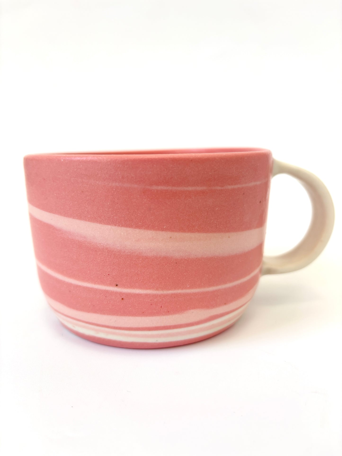 Ceramic Thrown Mug - Short + Wide - Pink