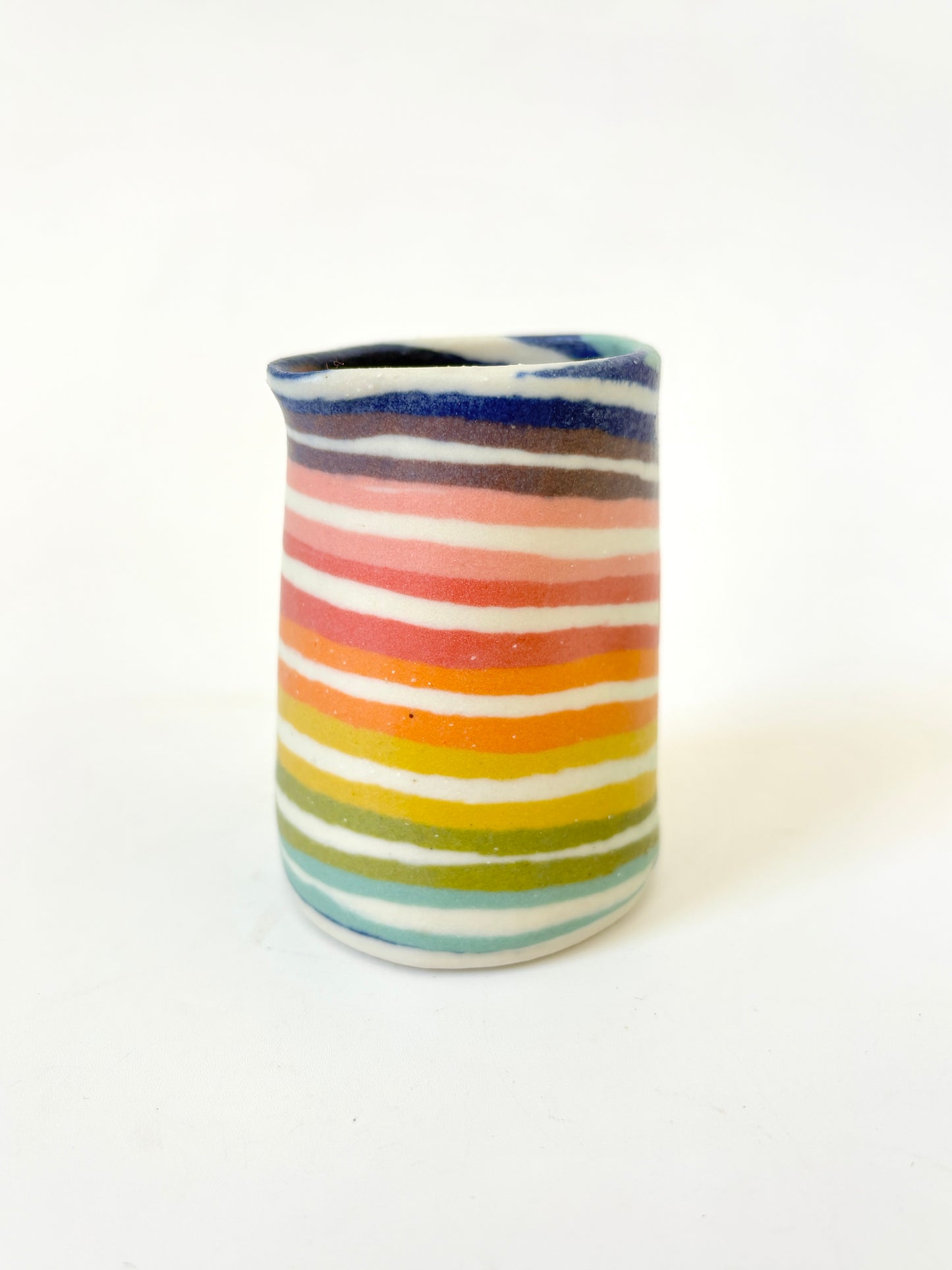 Small Pourer - Ceramic Nerikomi Rainbow Stripe