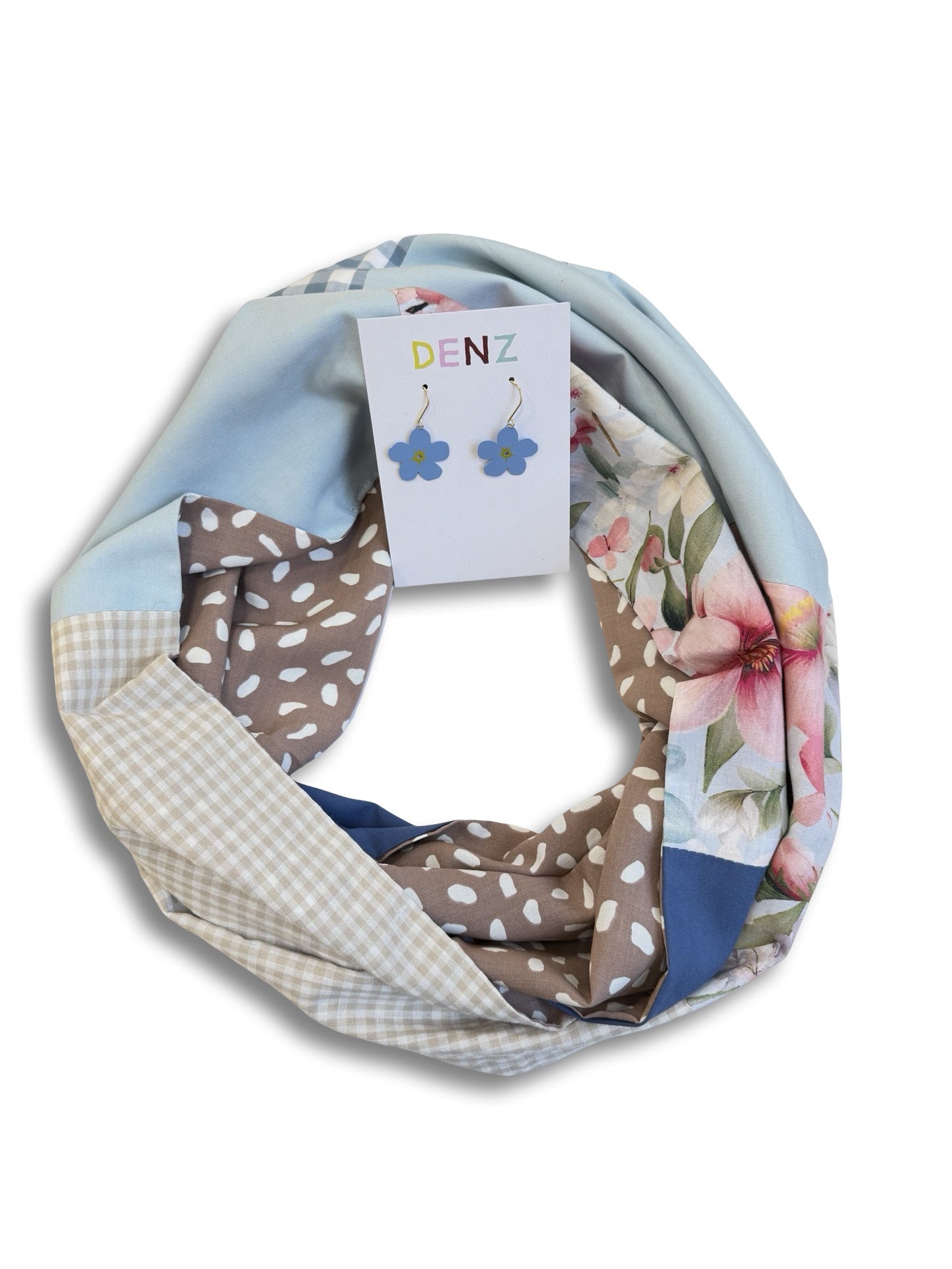 Infinity Scarf - Pastel Florals / Mushroom Polka Dot