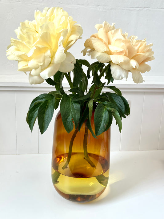 Oversize Handblown Glass Vase - Iris Yellow