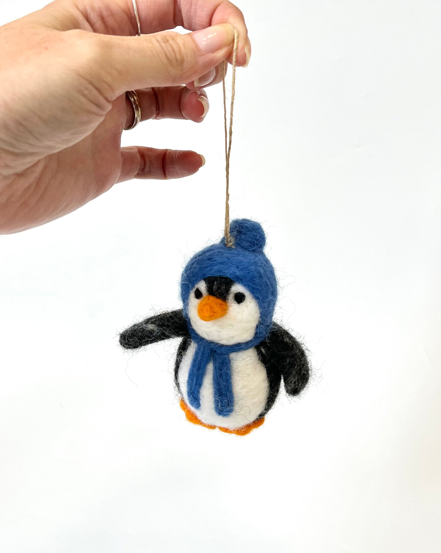 Felted Wool Penguin - Blue