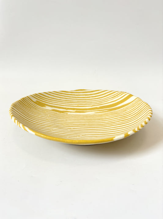 Ceramic Nerikomi Statement Dish - Yellow Stripe