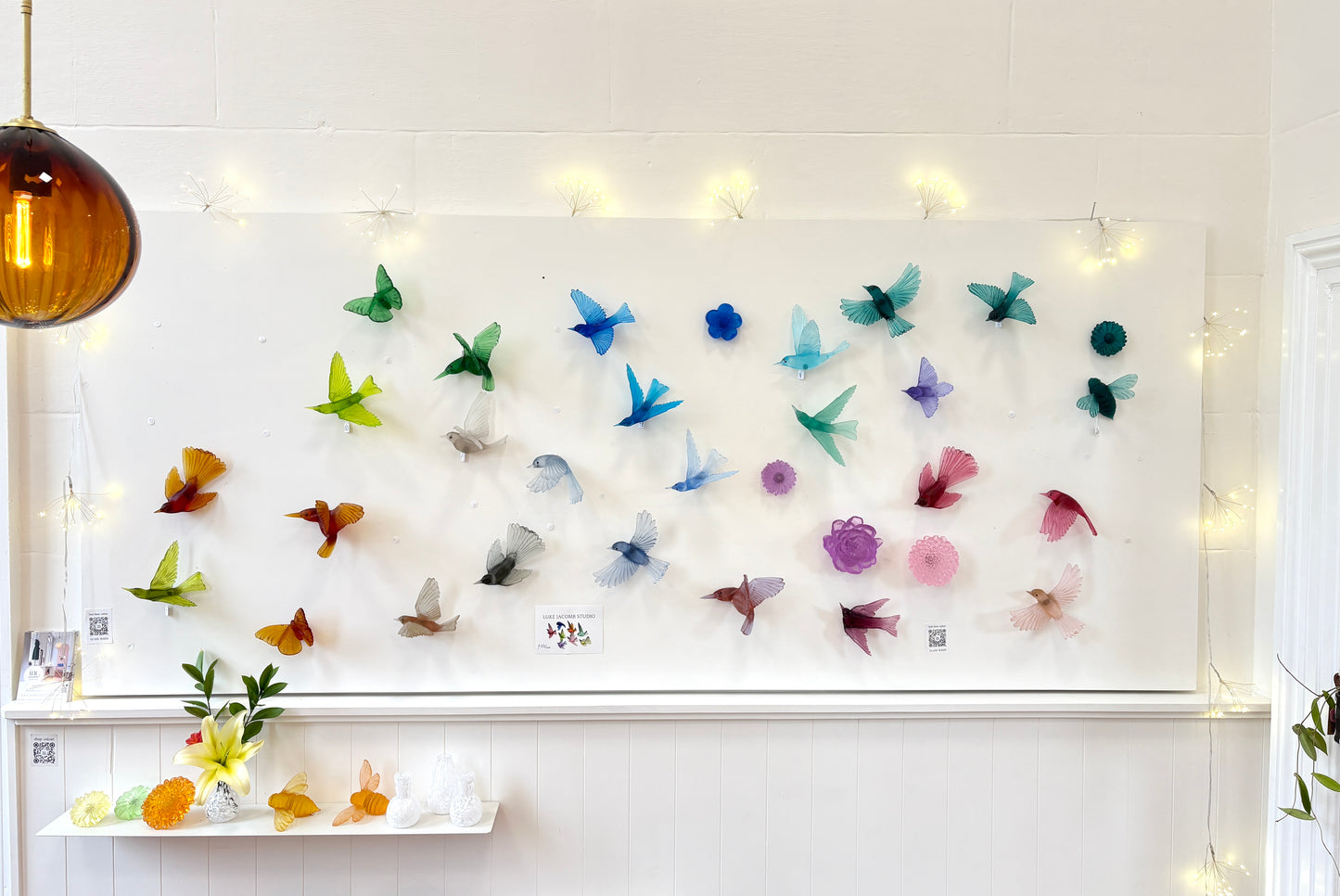 Dark Orange Red Glass Butterfly Artwork - Admiral - by Luke Jacomb