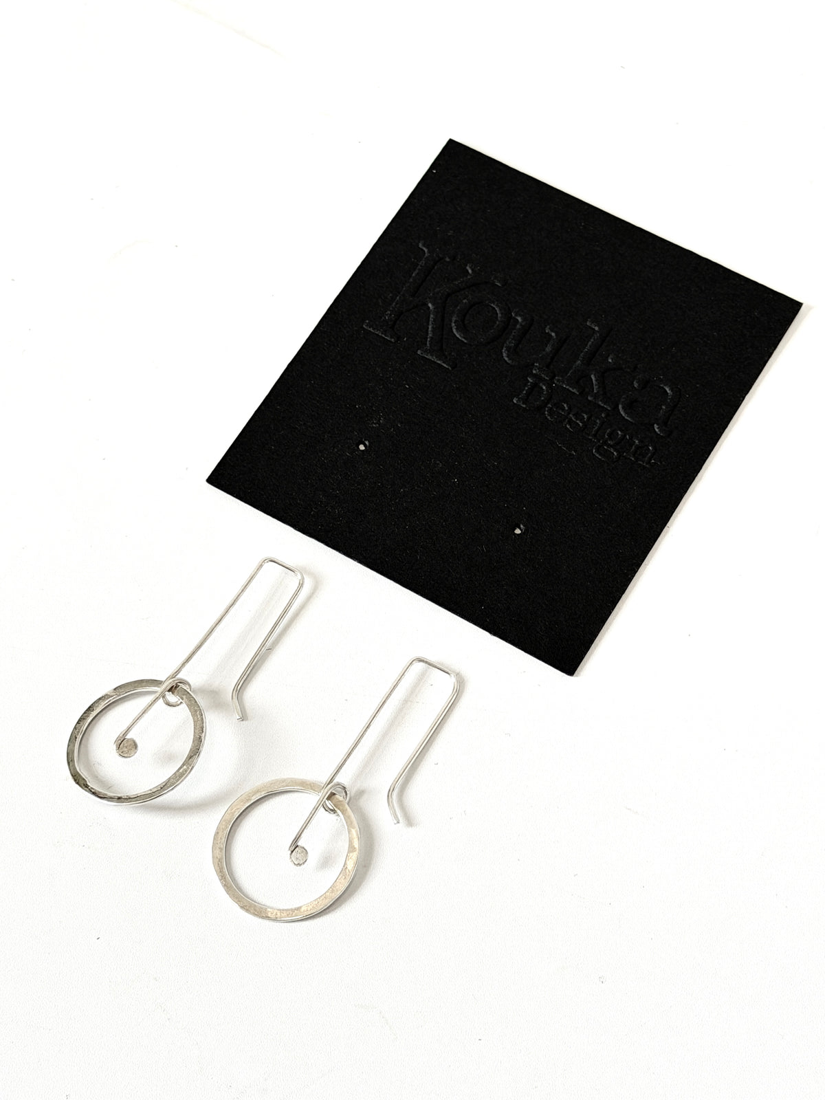 Hoop with Long Detail Post - Stirling Silver earrings by Kouka Design