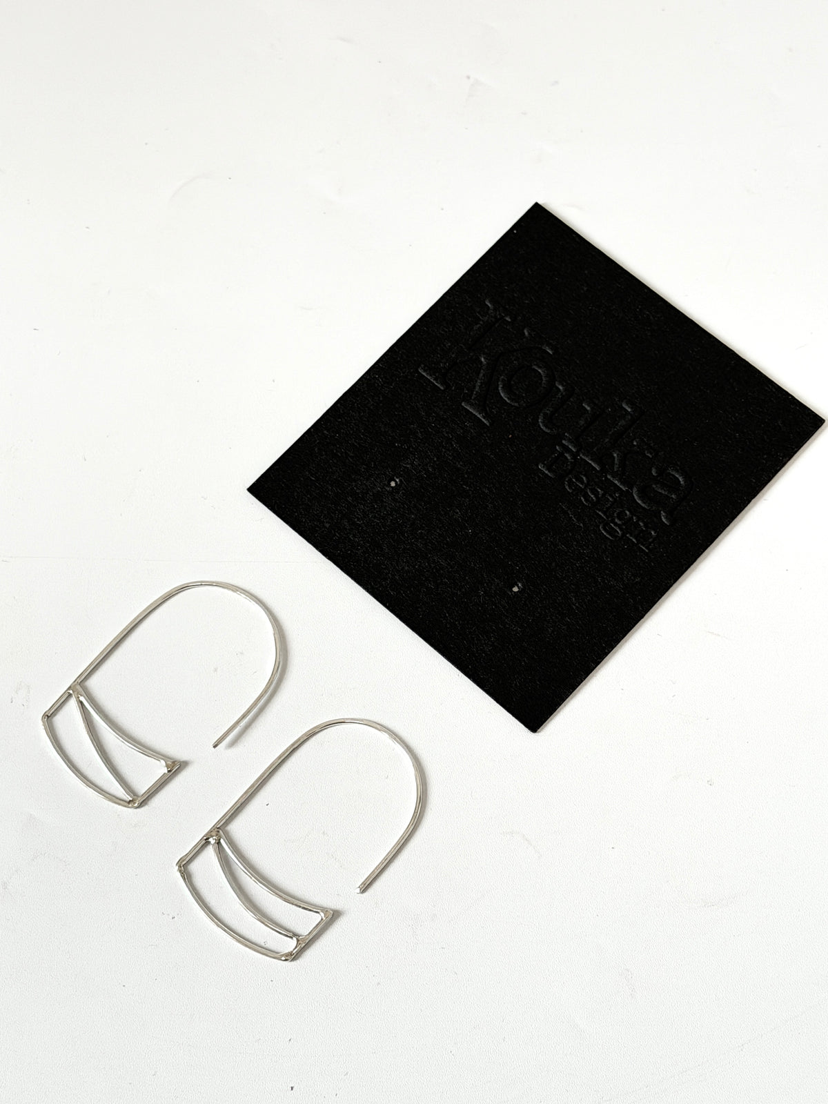 Threader earrings with Lines - Stirling Silver earrings by Kouka Design