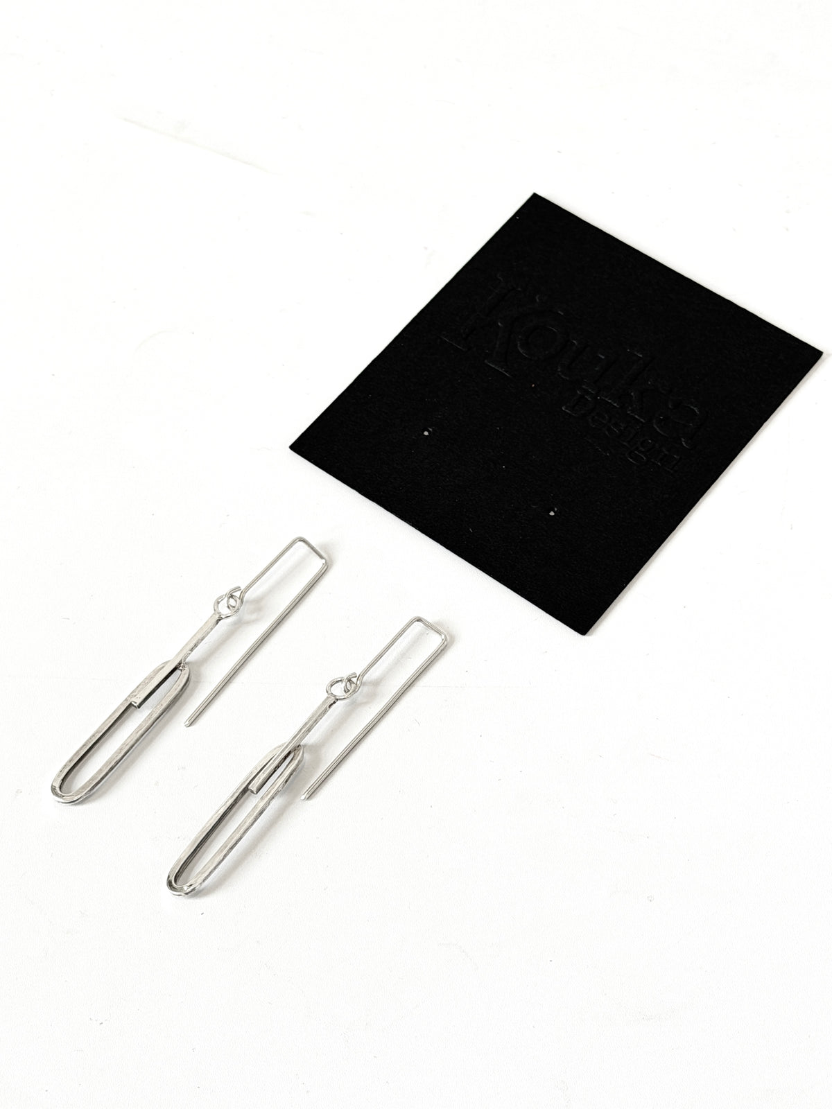 Oval with Bar - Stirling Silver earrings by Kouka Design