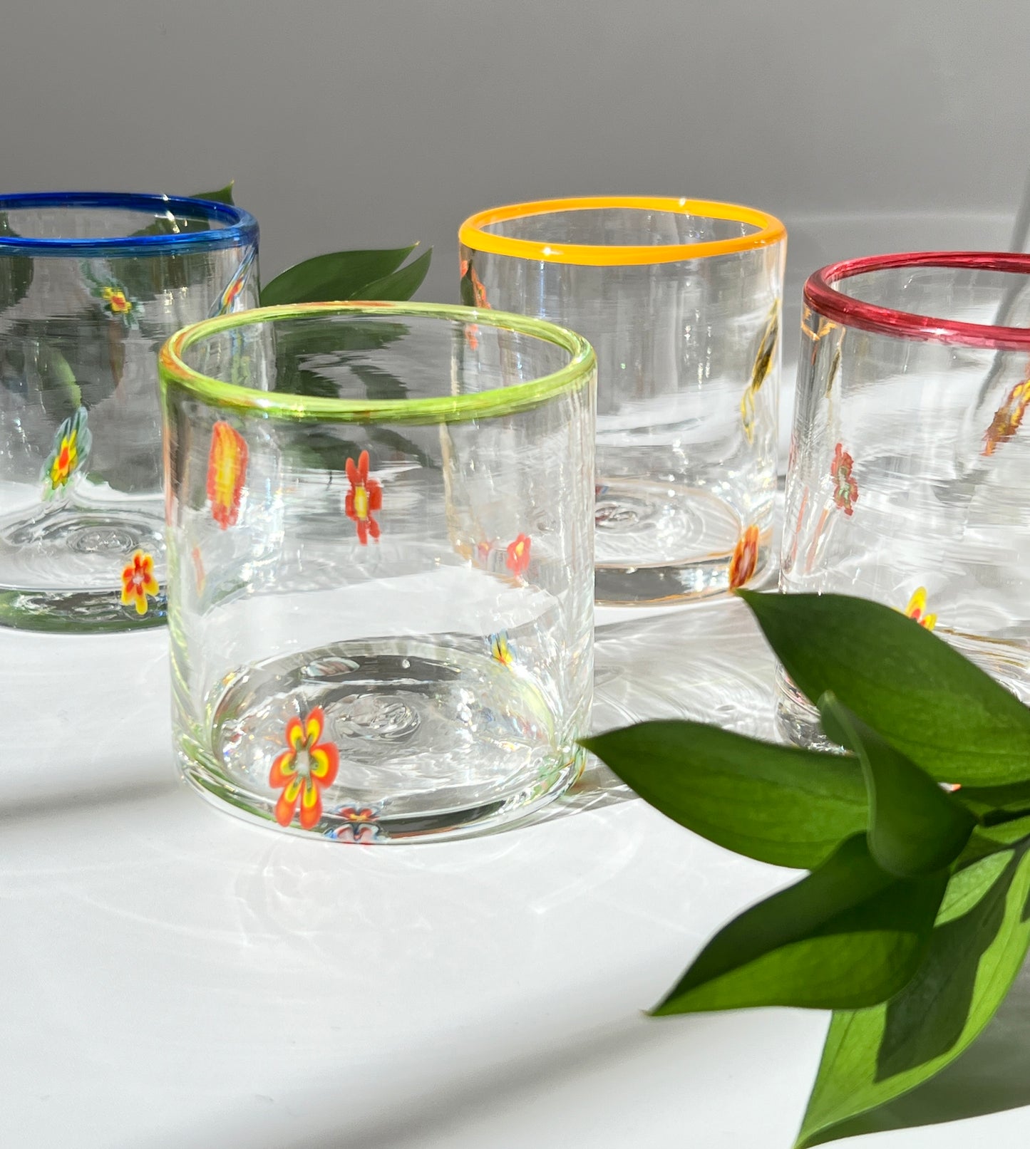 Handblown Glass "Rebel Rocks" Tumbler - Green