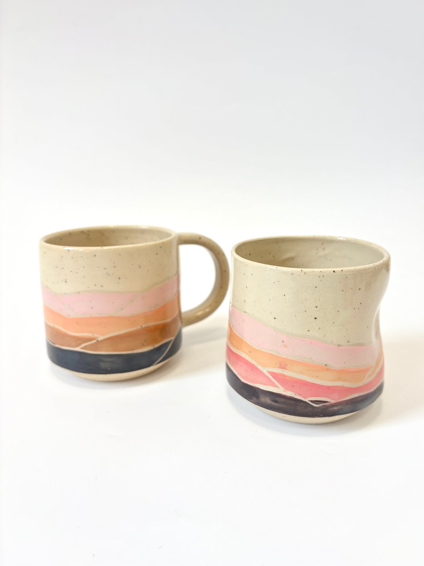 Ceramic Landscape Tumbler - Pinks