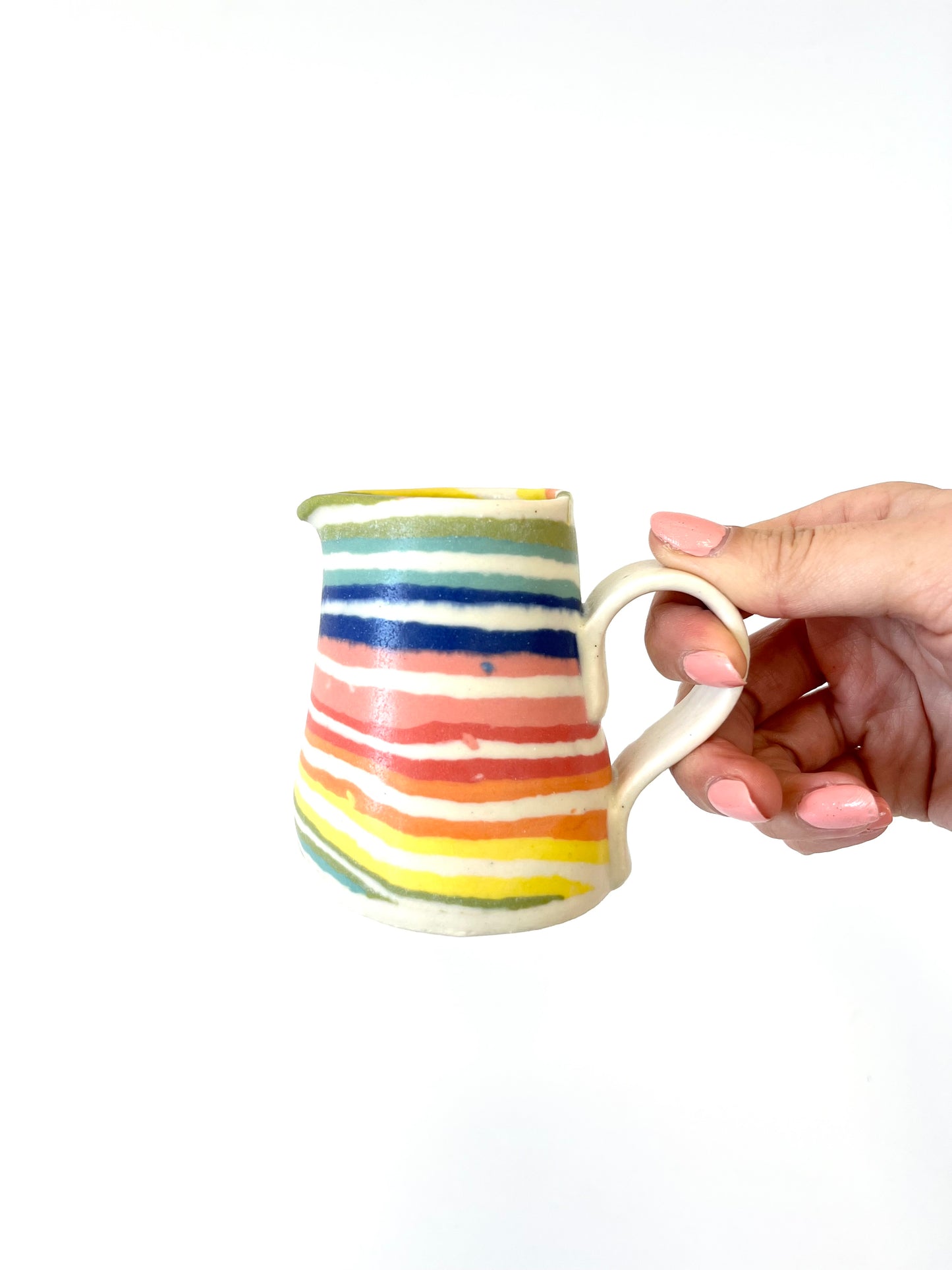 Ceramic Nerikomi Jug - Small - Rainbow Stripe