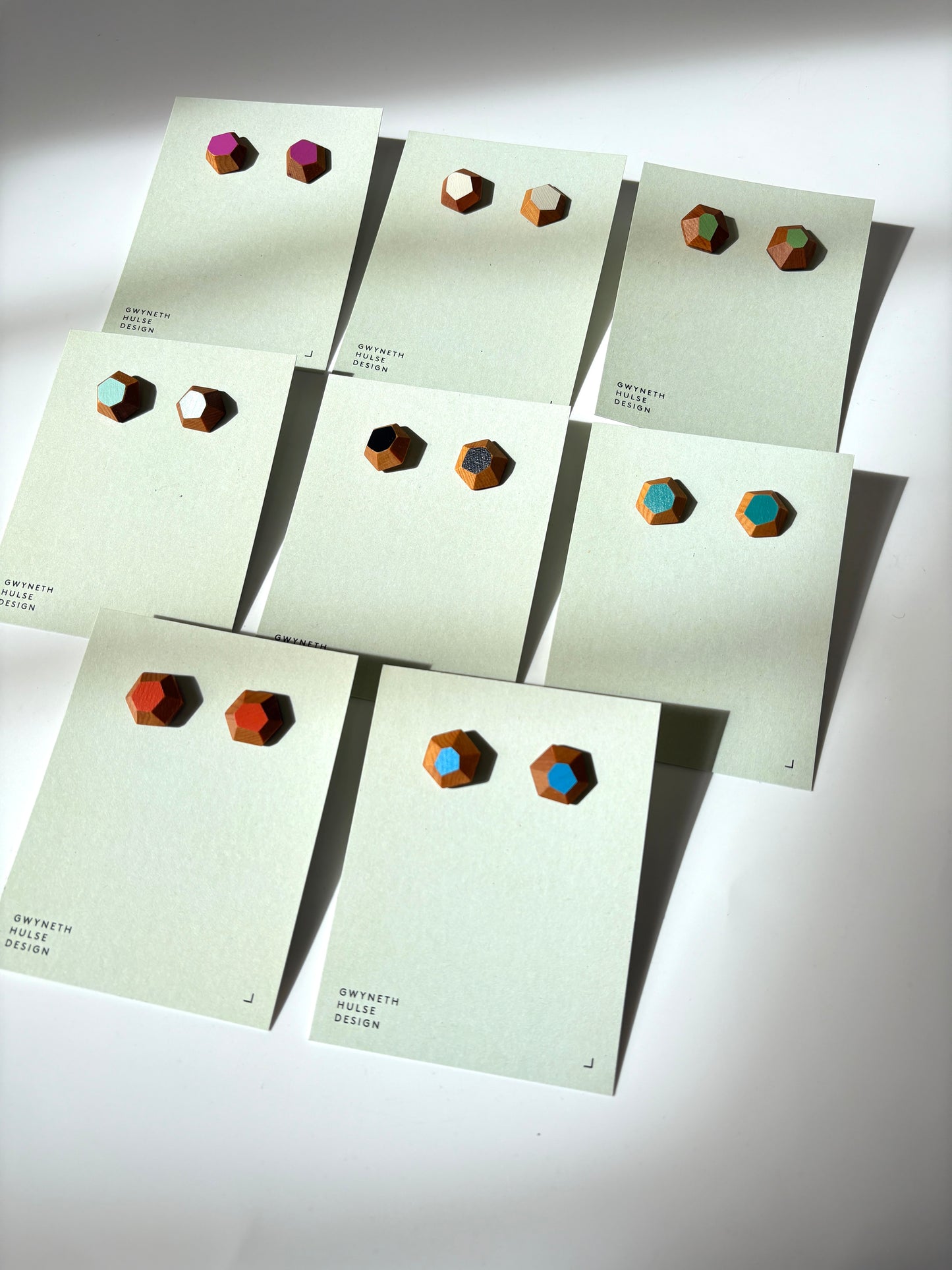 White Faceted Native Timber Studs