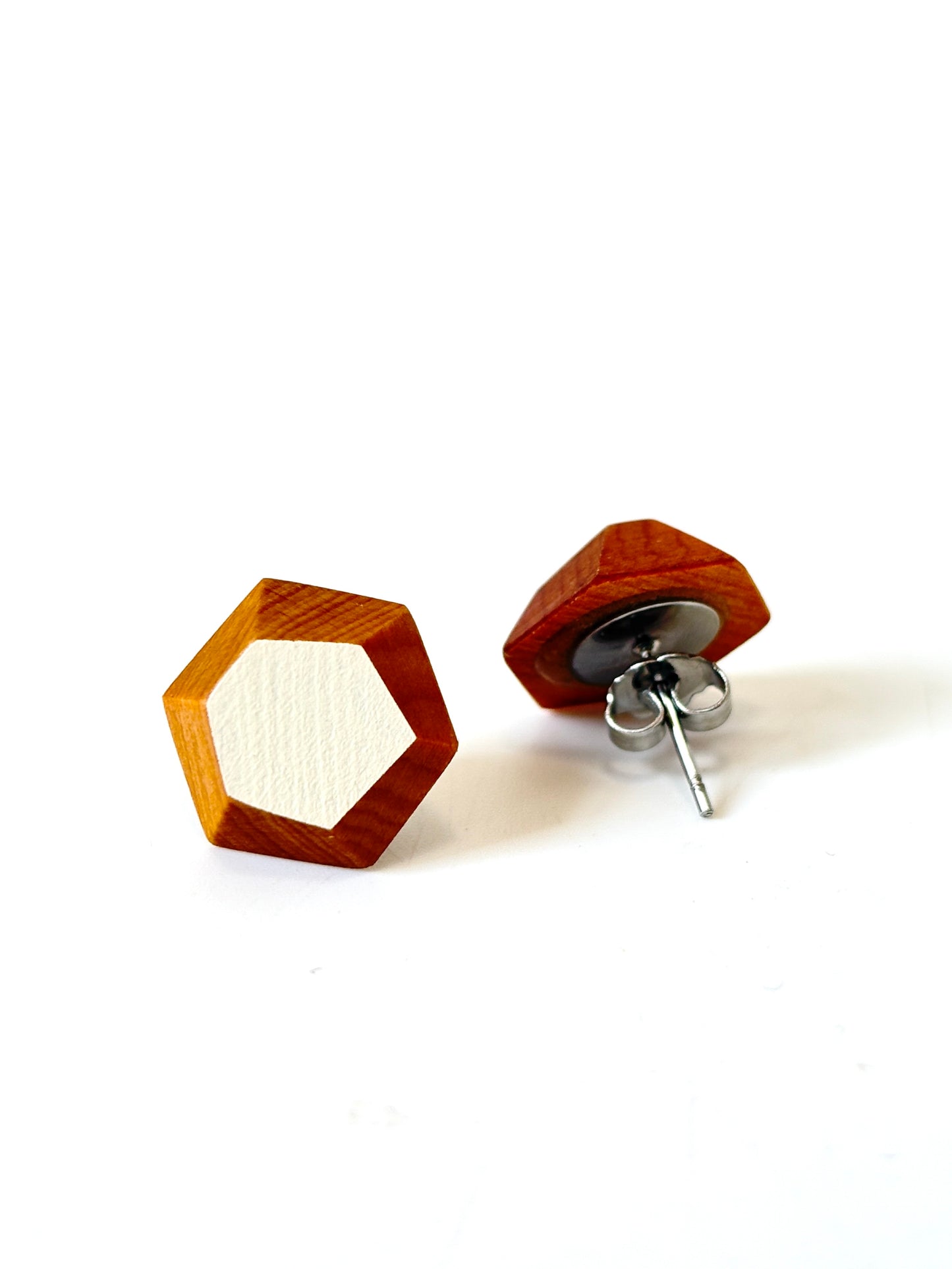 White Faceted Native Timber Studs