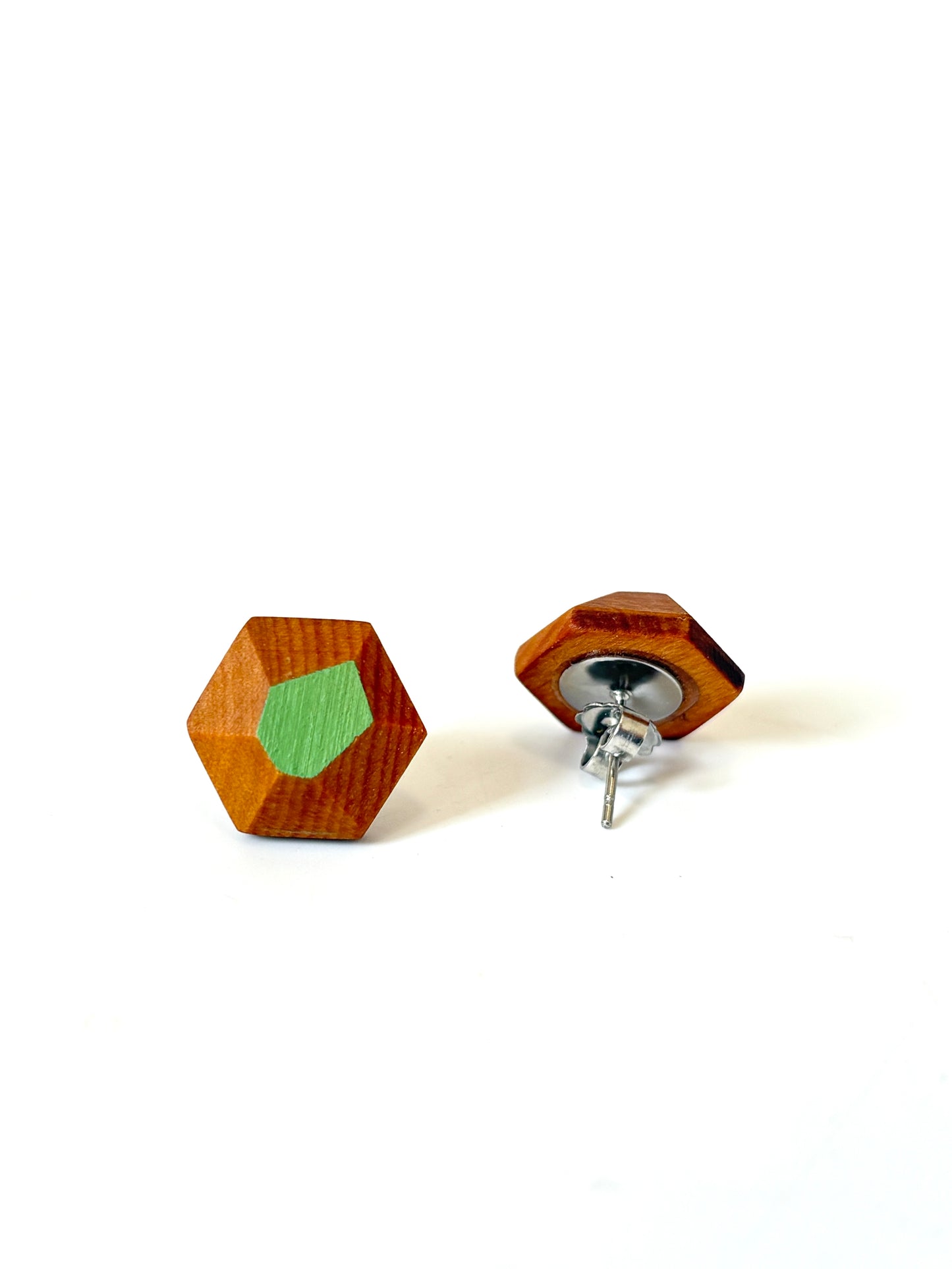 Olive Faceted Native Timber Studs