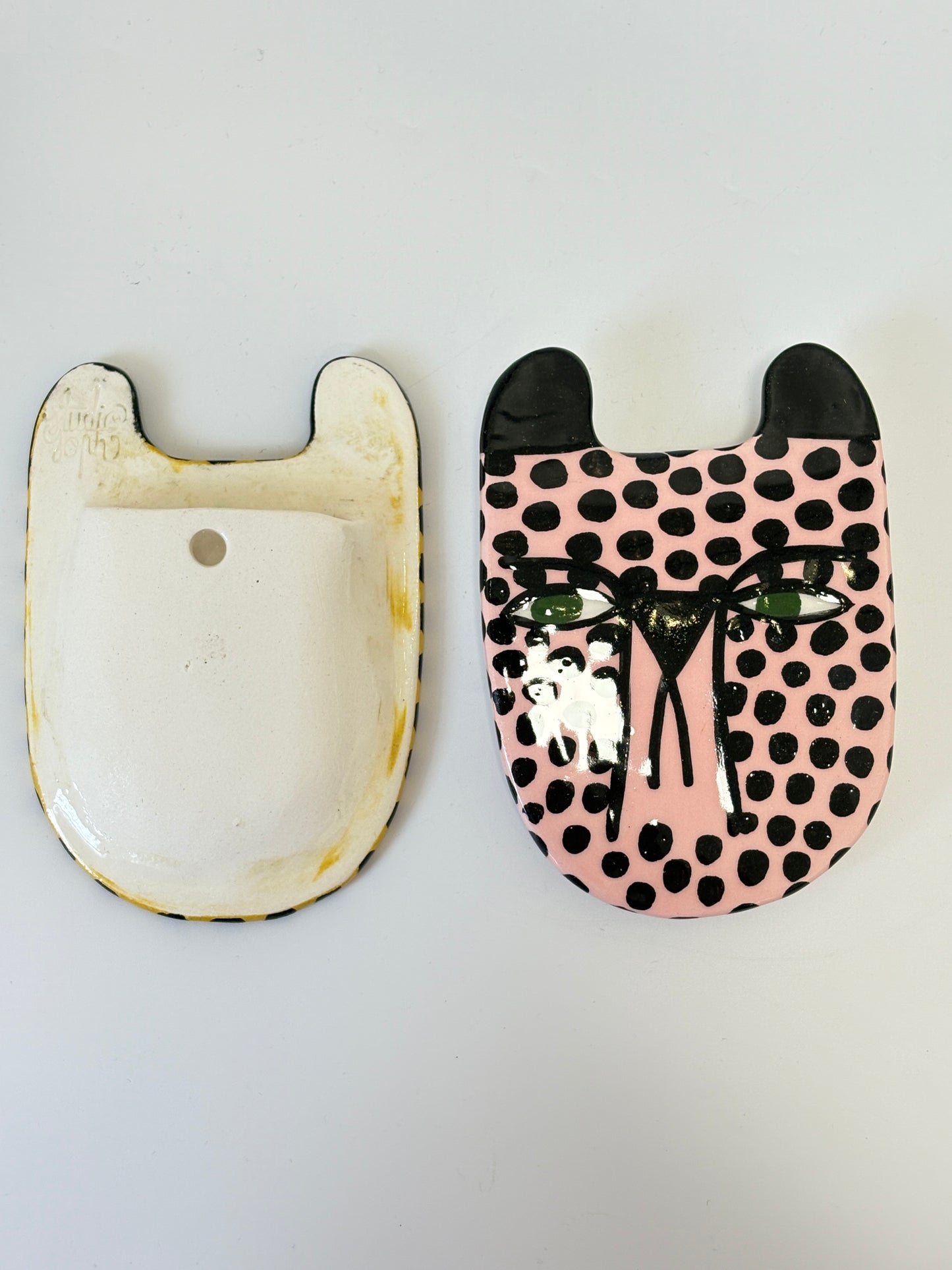 Mini Ceramic Wall Bud Vase by Studio Soph - Pink Cheetah