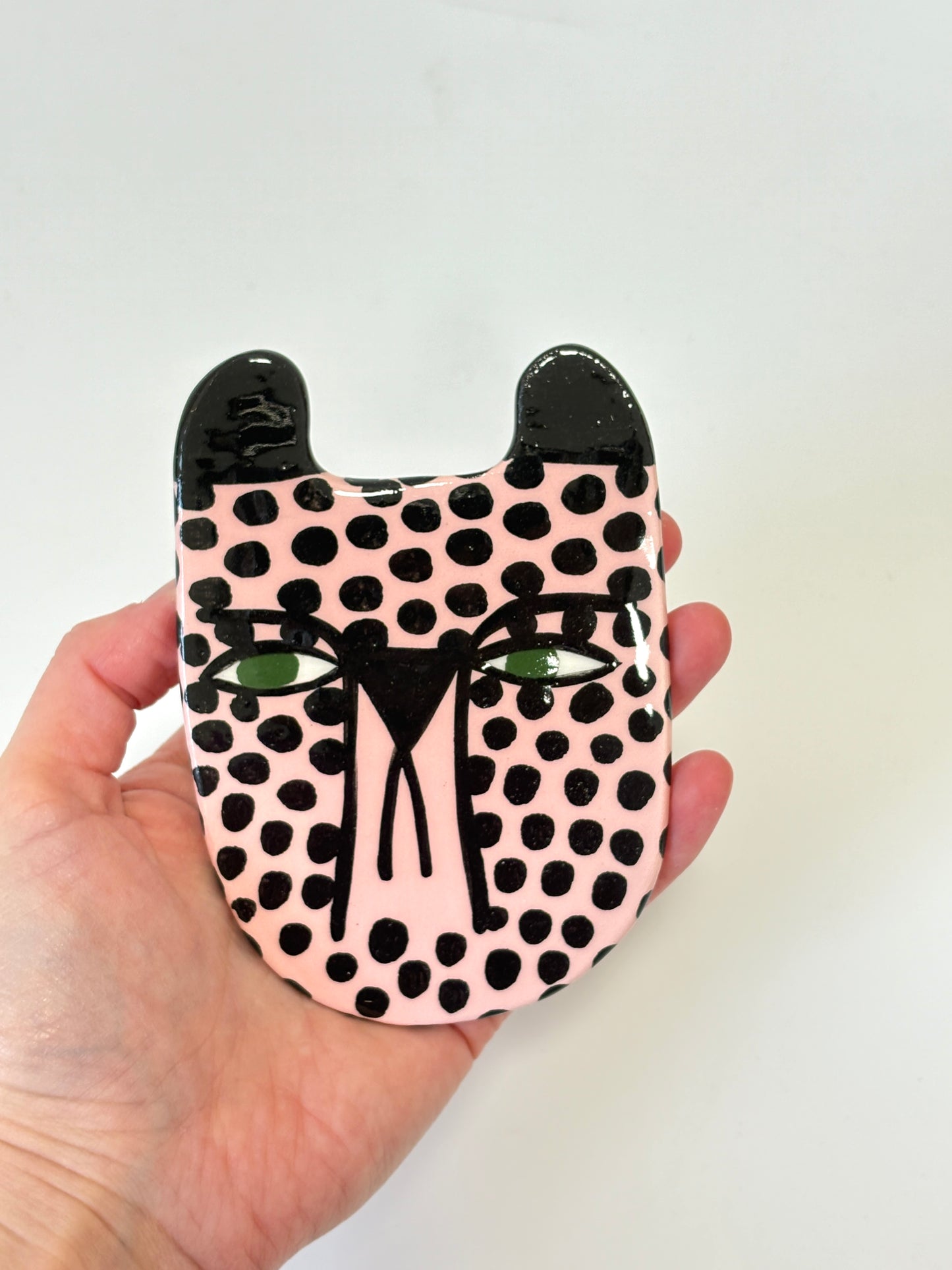Mini Ceramic Wall Bud Vase by Studio Soph - Pink Cheetah