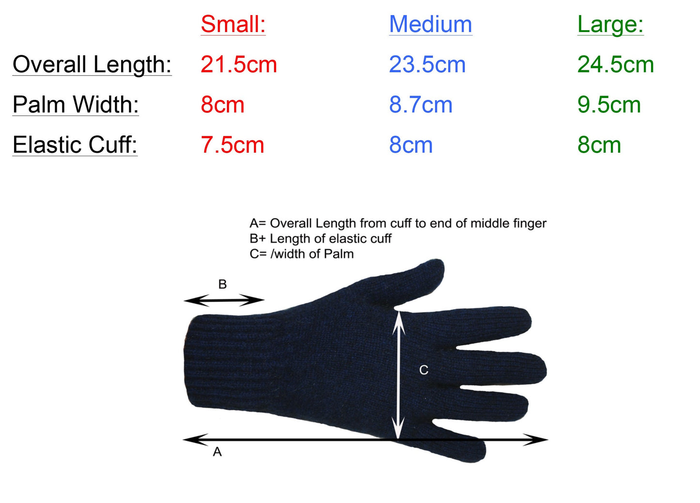 Possum Merino Turn Back Gloves - Midnight Blue