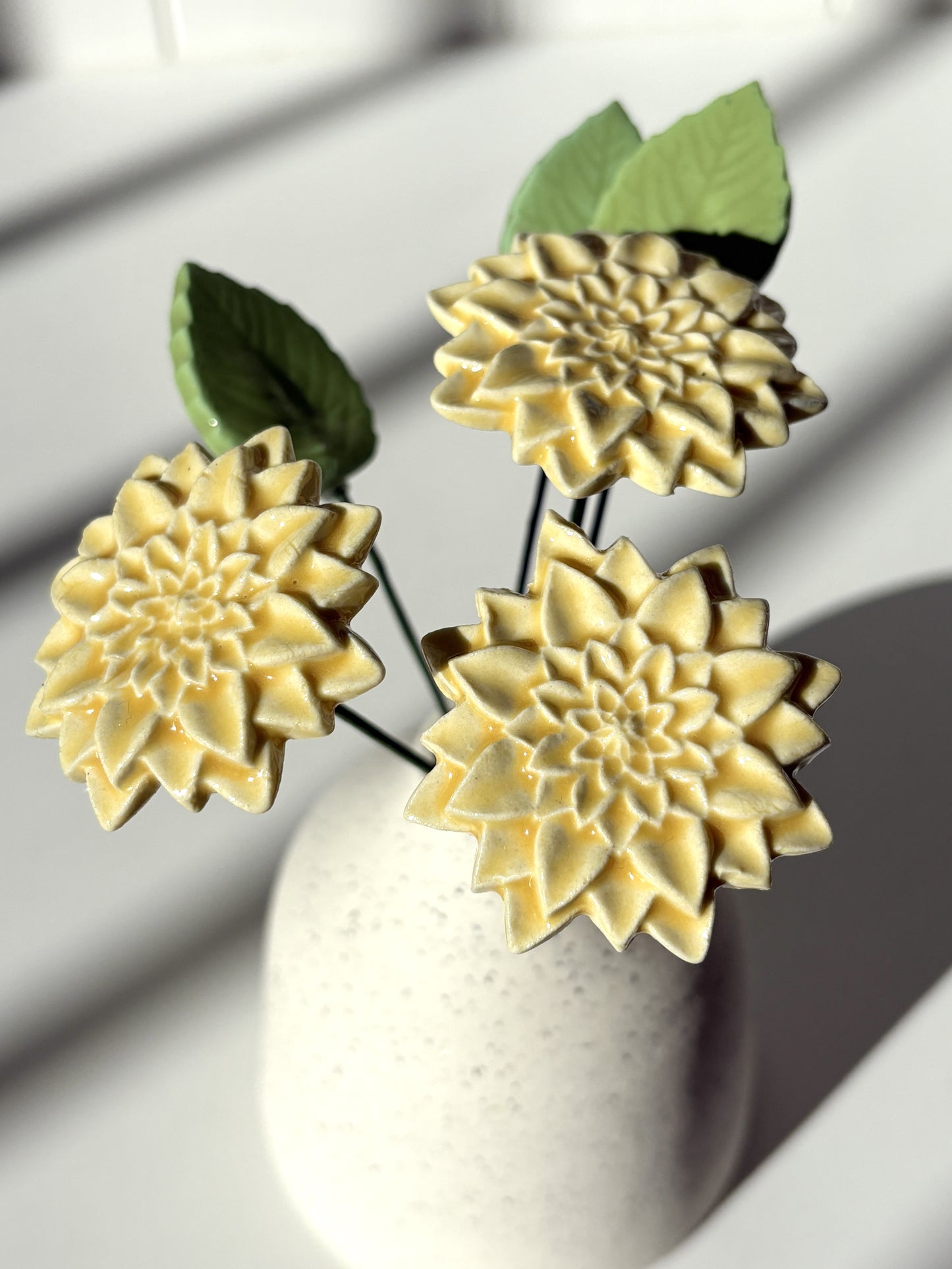 Assorted Yellow Ceramic Flowers