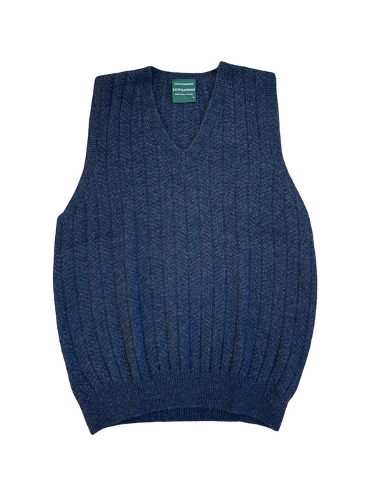 Possum Merino Men's Pullover Vest - Denim