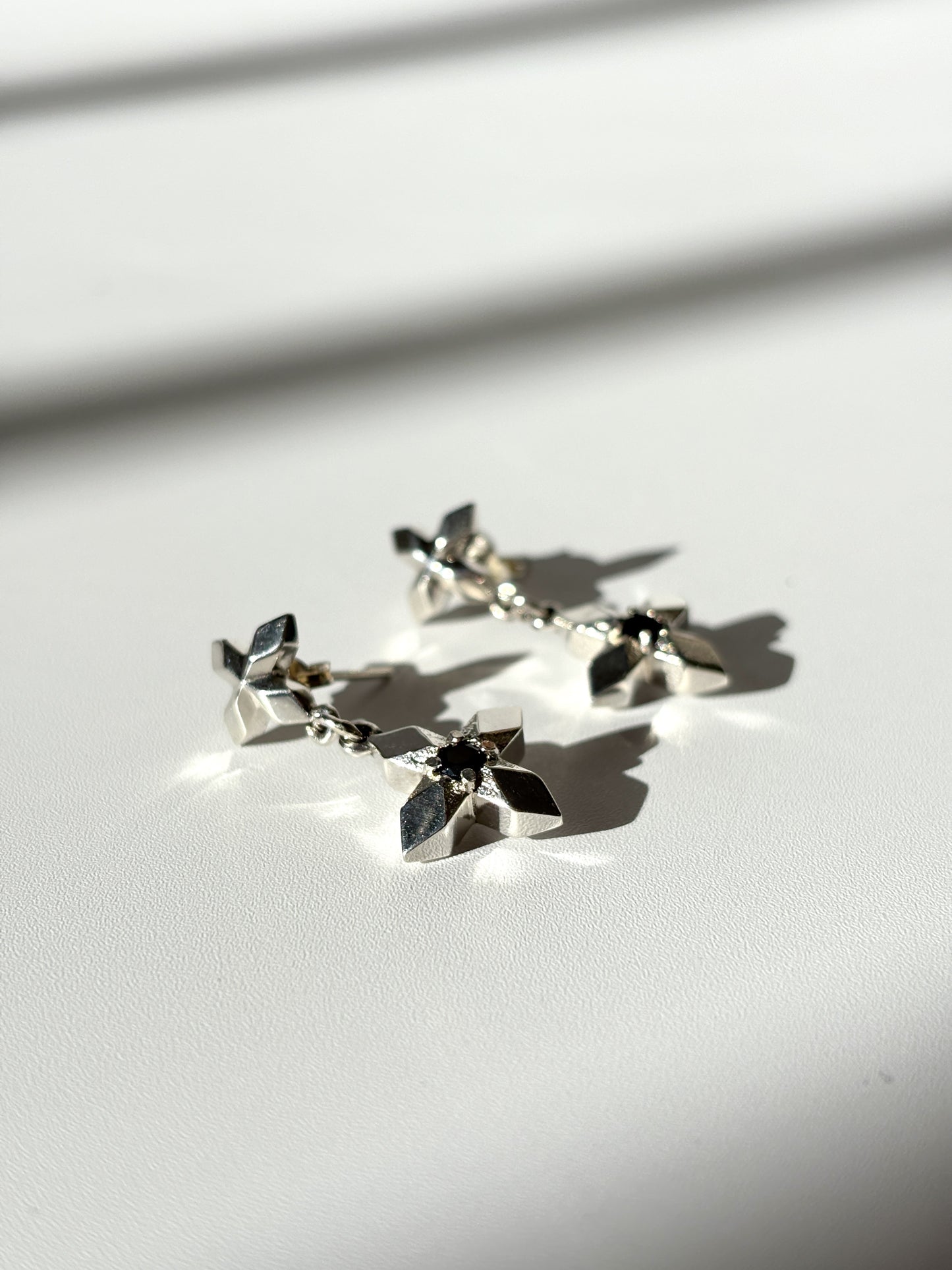 Lucent Stud Earrings with Black Spinel by Holly howe