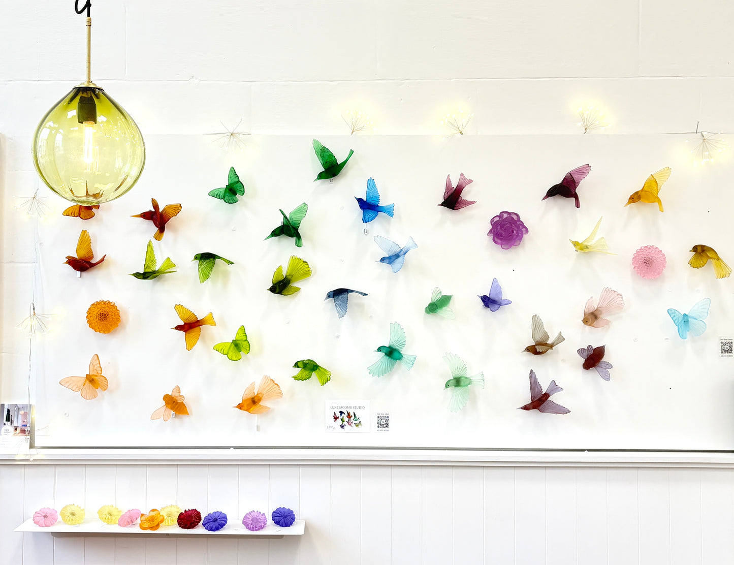 Kingfisher / Kōtare - Yellow - Glass artwork by Luke Jacomb