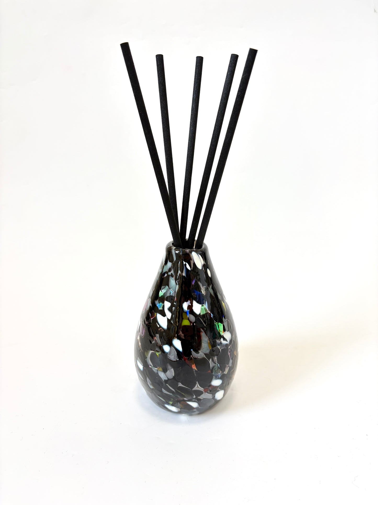 Handblown Glass Diffuser/Vase - Black & White