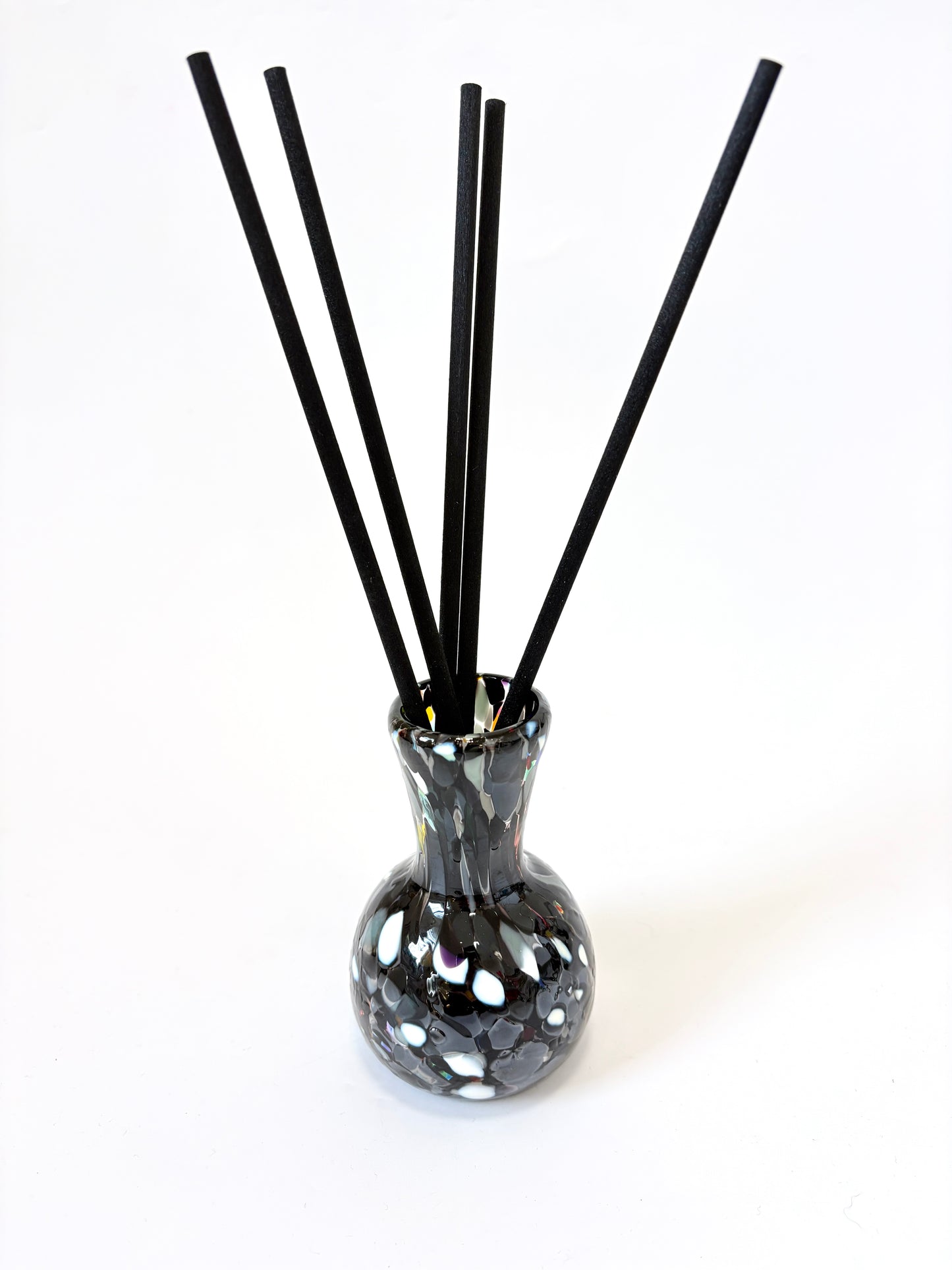 Handblown Glass Diffuser/Vase - Black & White