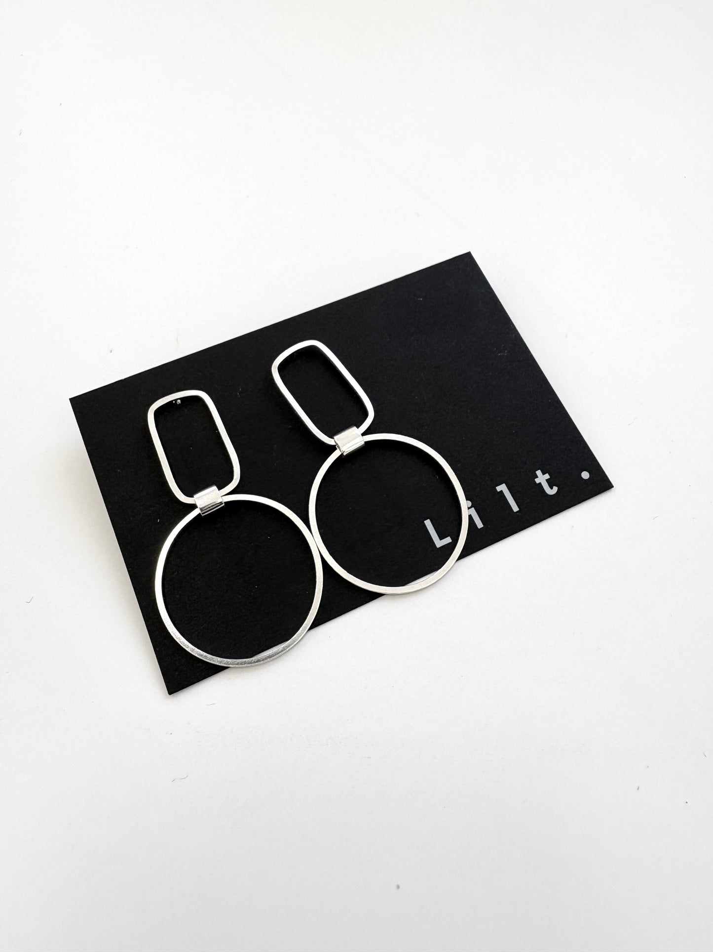 Rectangle with Hoop Stud Earrings (#52)