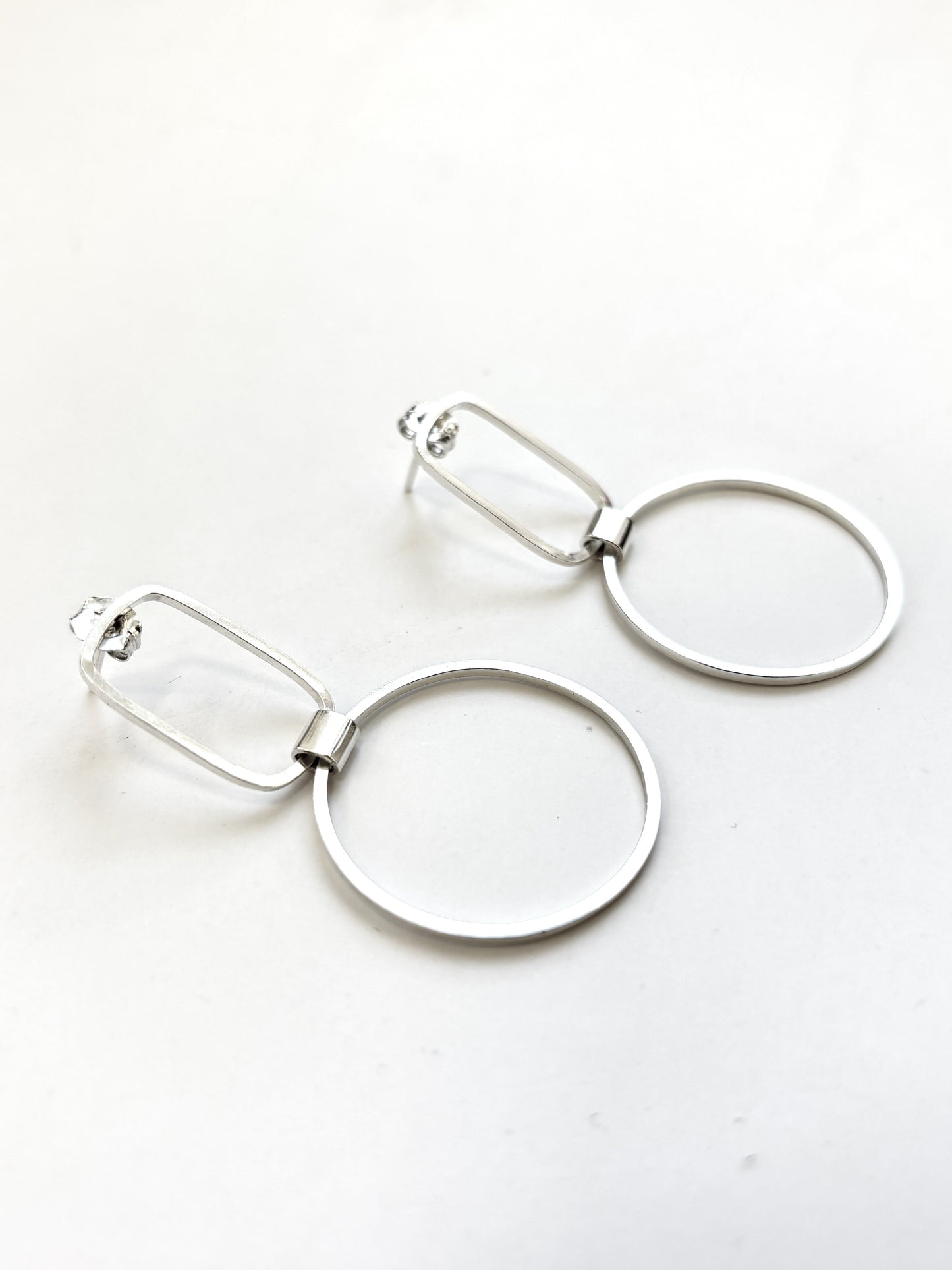 Rectangle with Hoop Stud Earrings (#52)