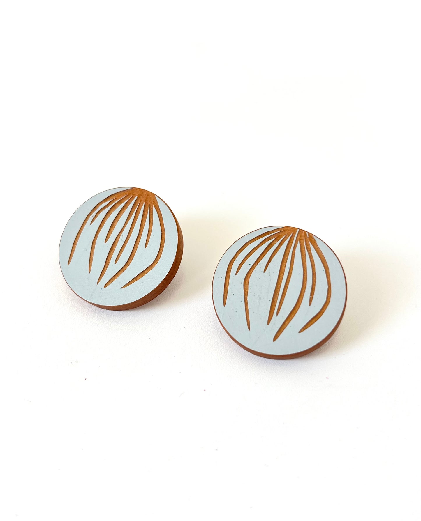 Statement Studs - Pale Grey