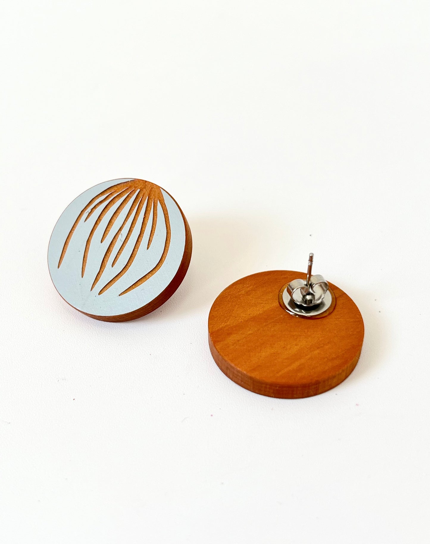 Statement Studs - Pale Grey
