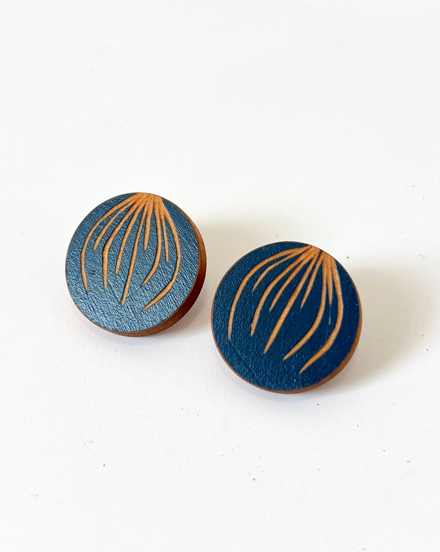 Statement Studs - Navy