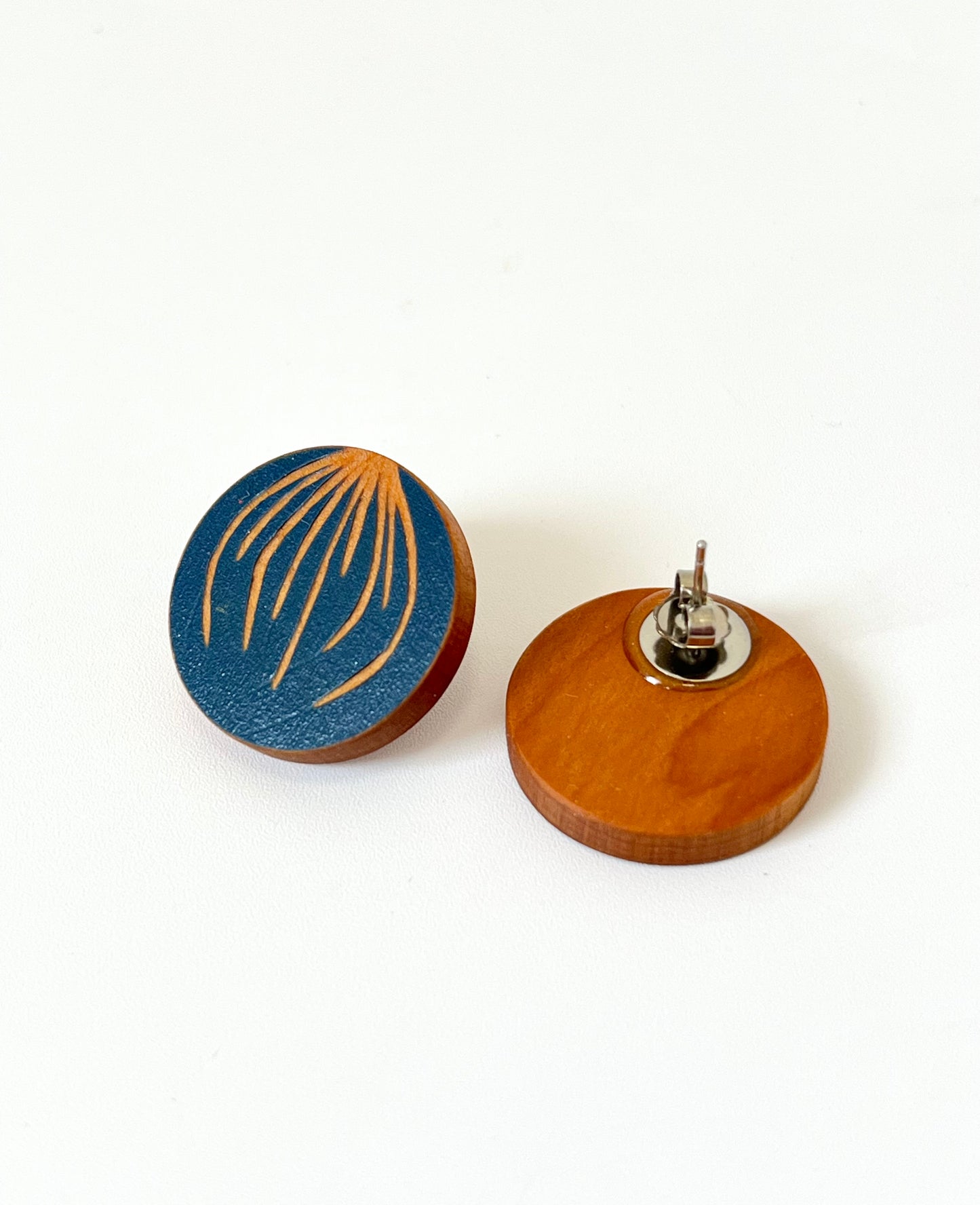 Statement Studs - Navy